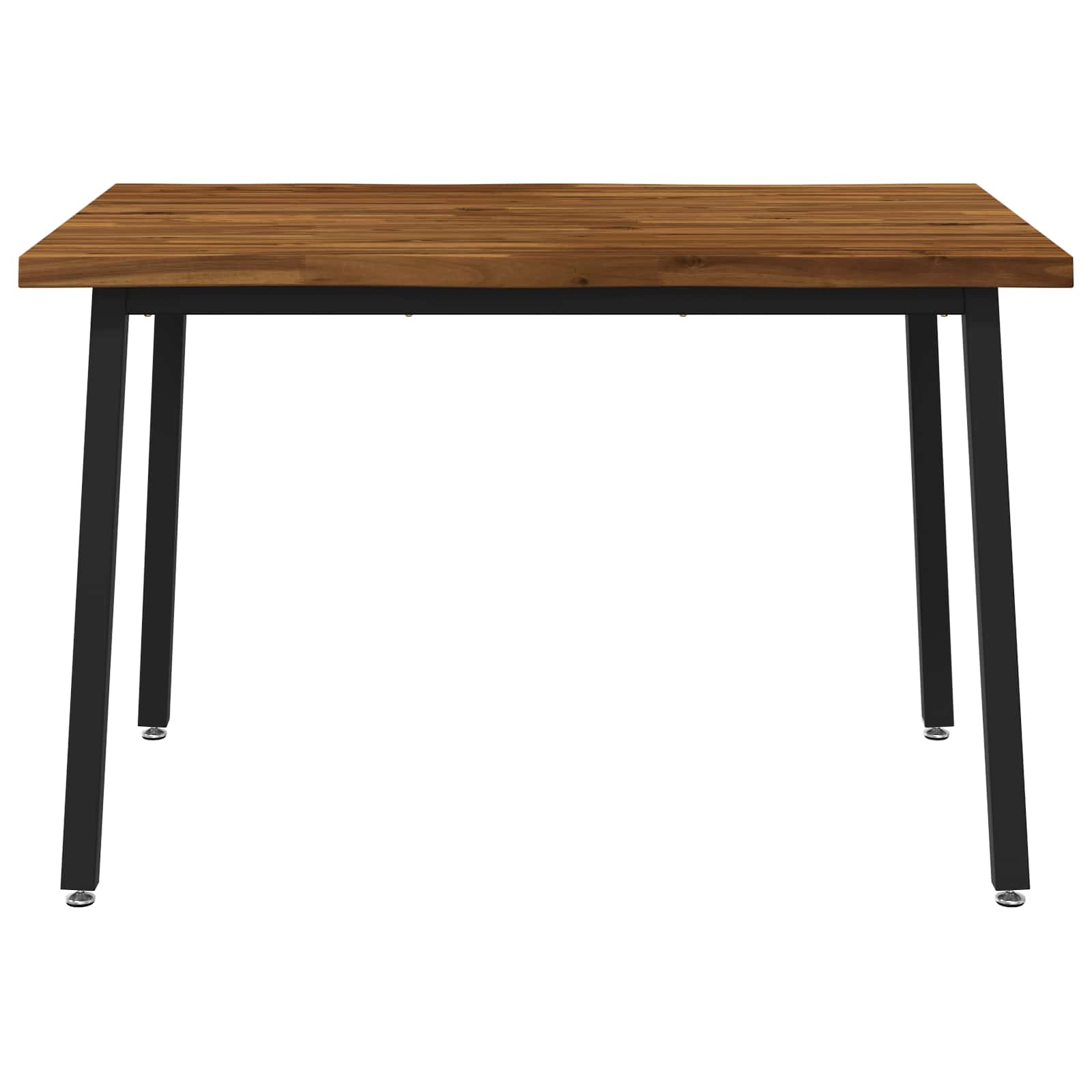 90 x 55 x 75 cm Solid Acacia Wood Natural and Black Rectangular