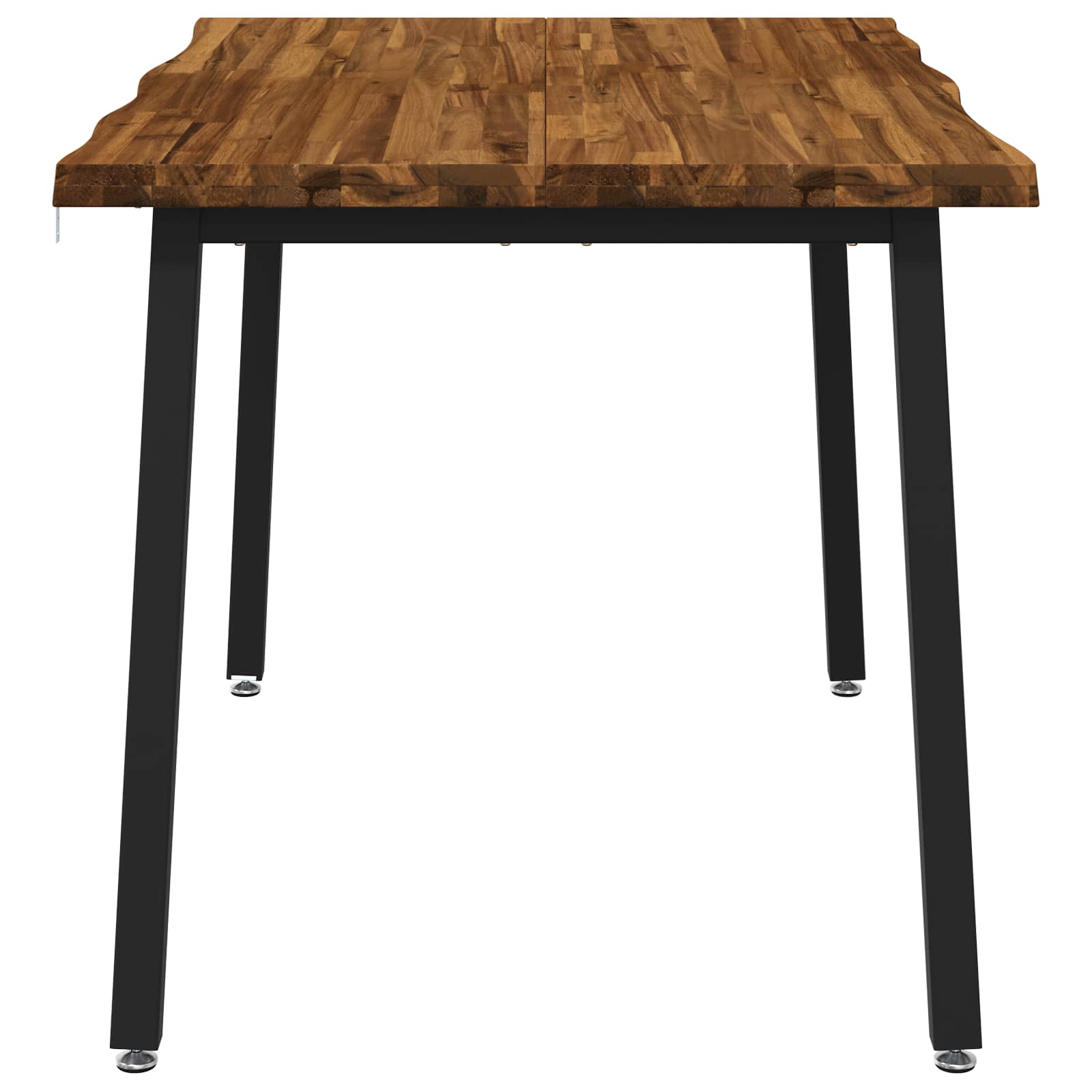 90 x 55 x 75 cm Solid Acacia Wood Natural and Black Rectangular