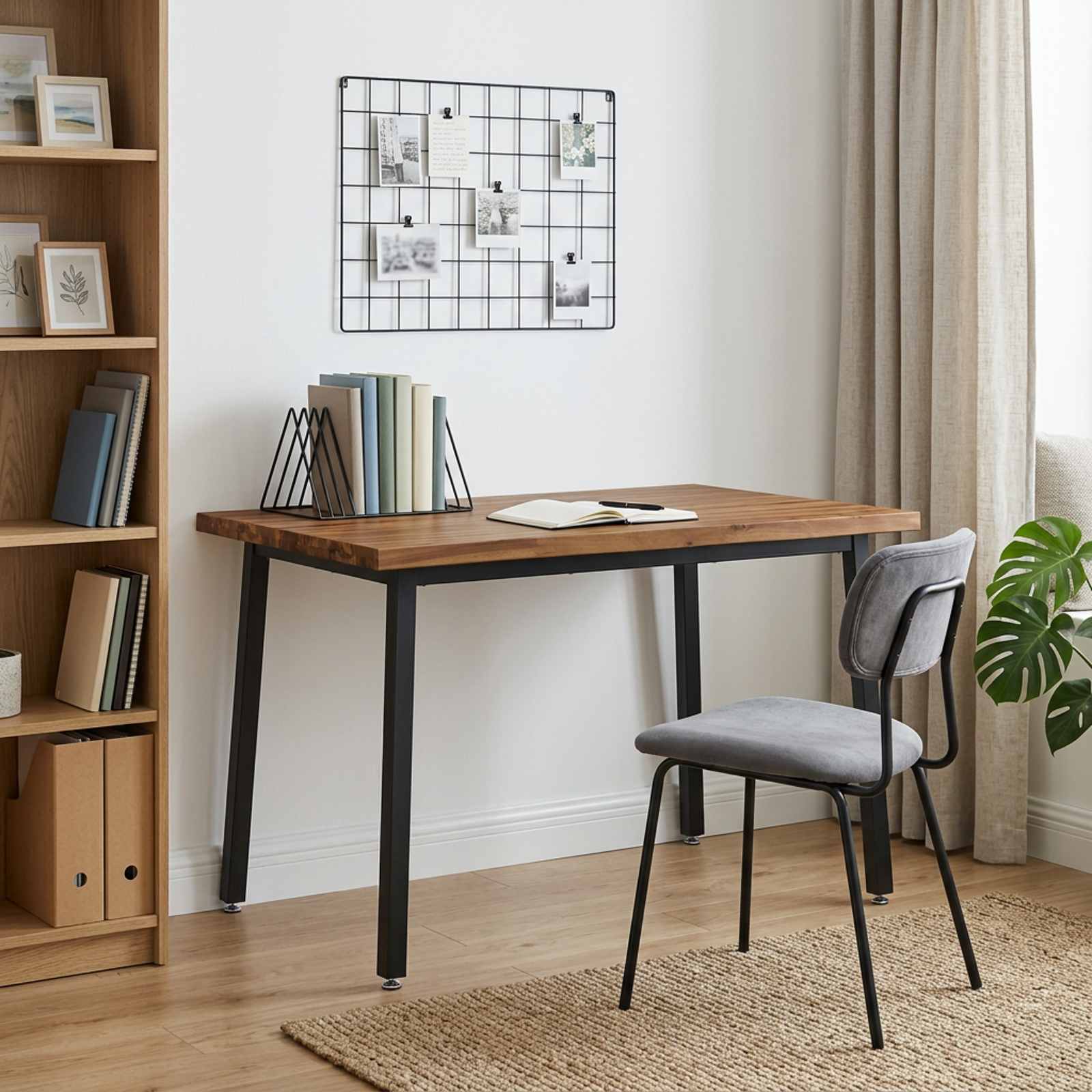 120 x 70 x 75 cm Solid Acacia Wood Natural and Black