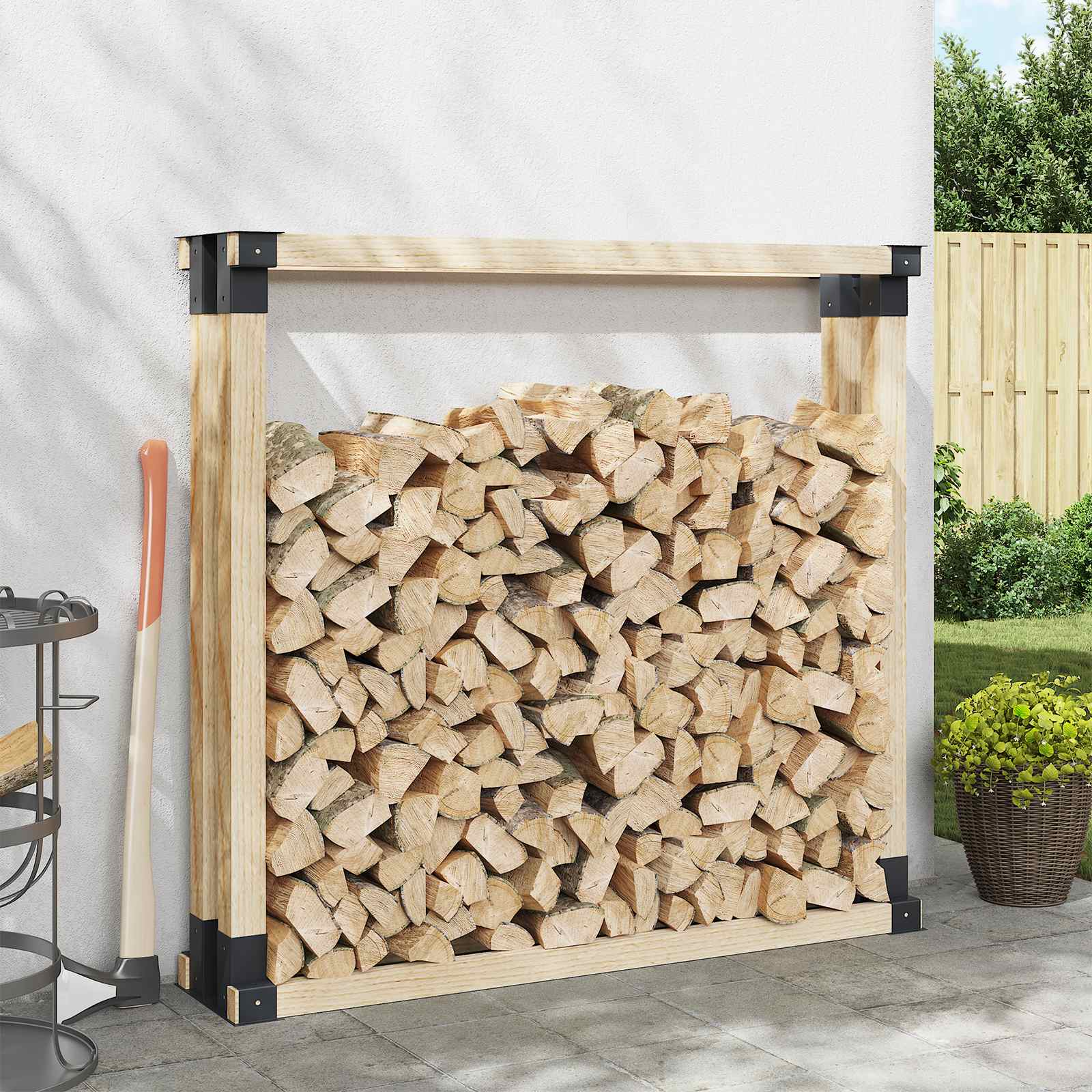 Firewood Stack Aid 12 pcs Anthracite 34 x 10 x 15 cm Steel
