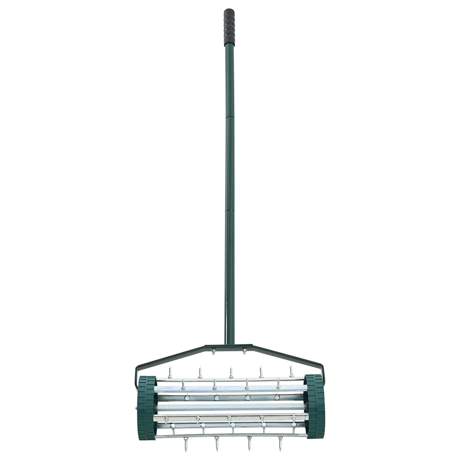 Lawn Roller Pull with Aerator Clamps Green 127.5 x 44 cm Steel