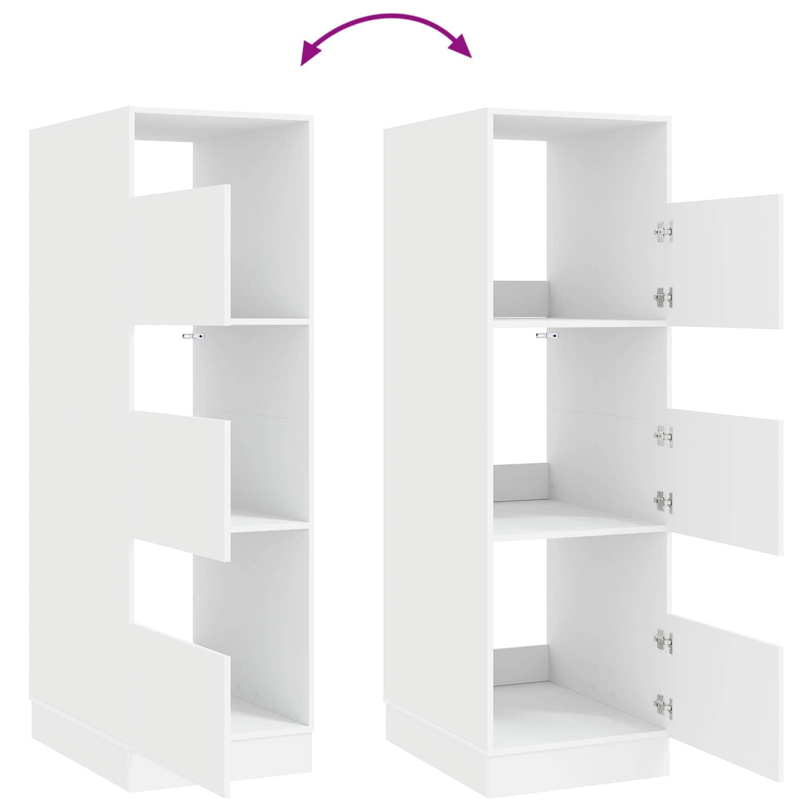Laundry Cabinet Set with Storage 2 pcs White Engineered wood