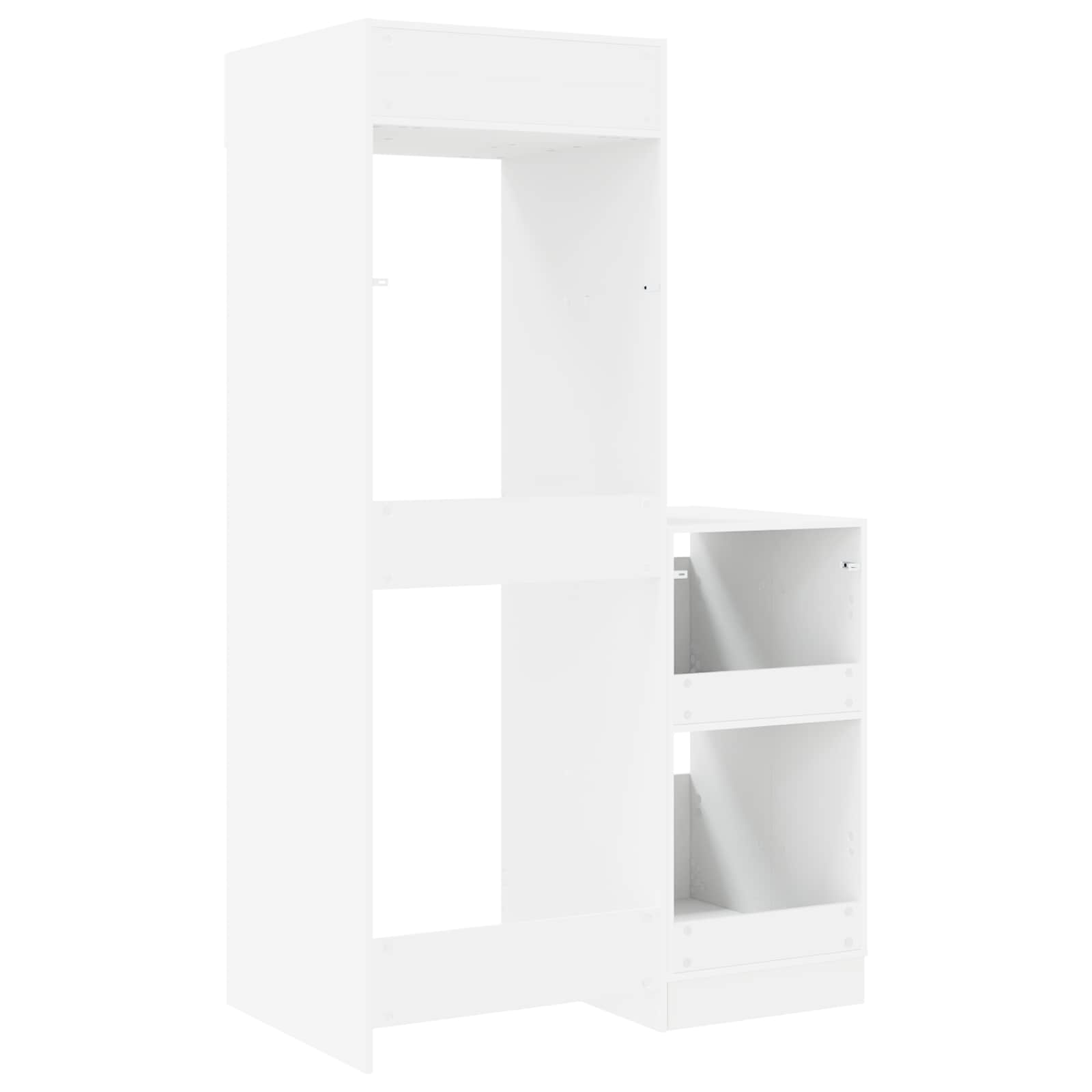 Laundry Cabinet Set with Storage 2 pcs White Engineered wood