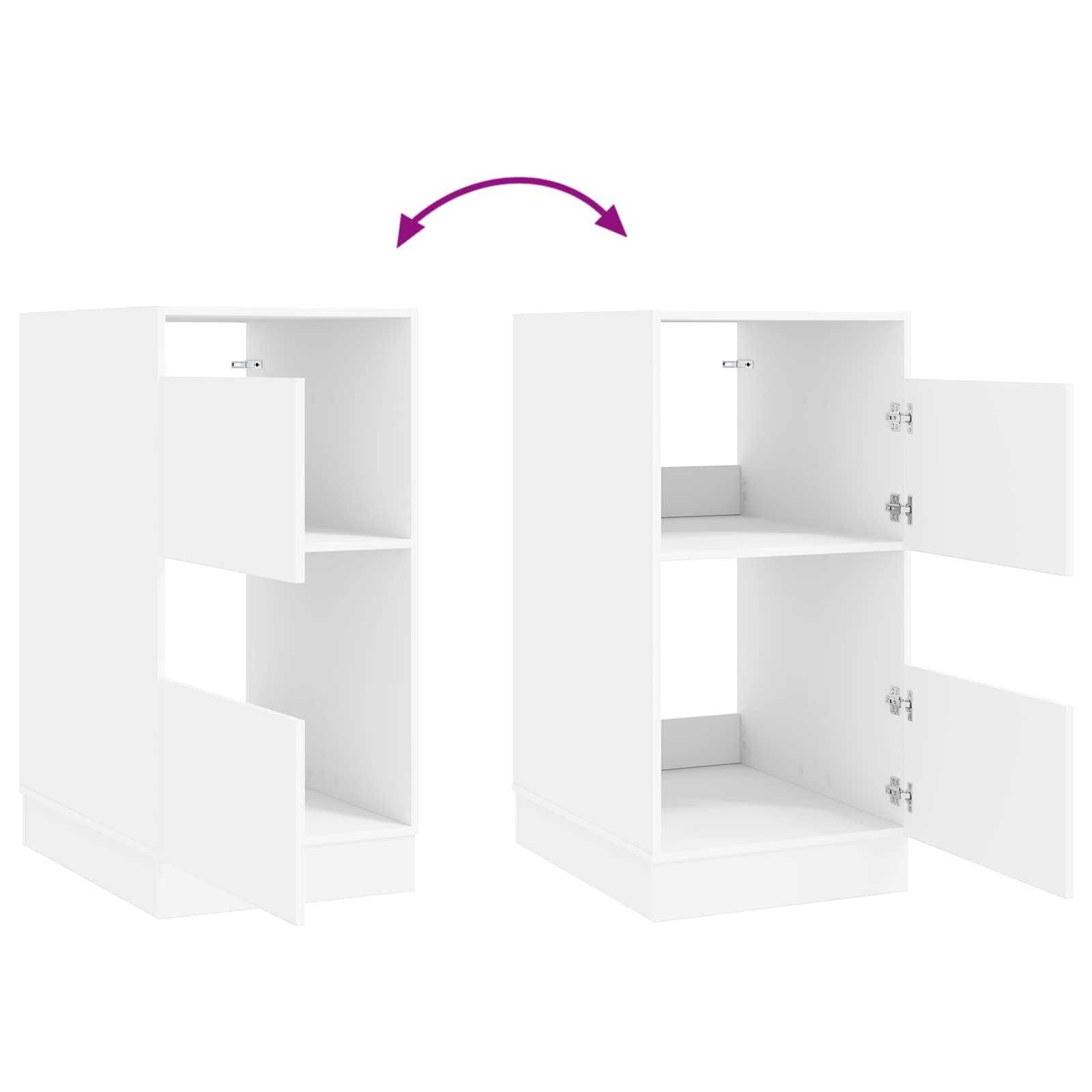 Laundry Cabinet Set with Storage 2 pcs White Engineered wood