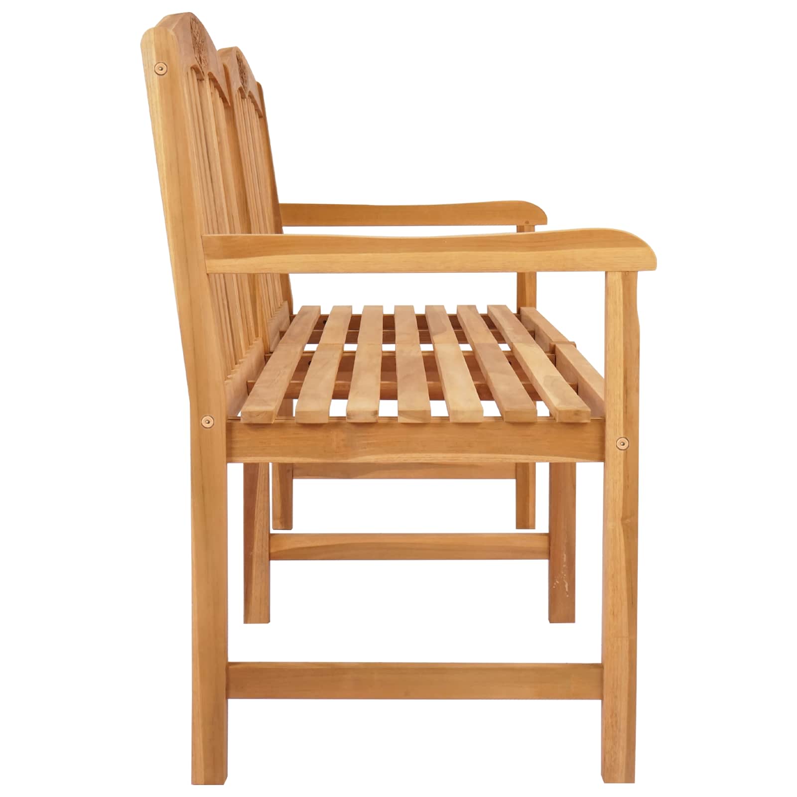 Handcarved Rose Bench Natural 150 x 60 x 90 cm Solid Teak Wood