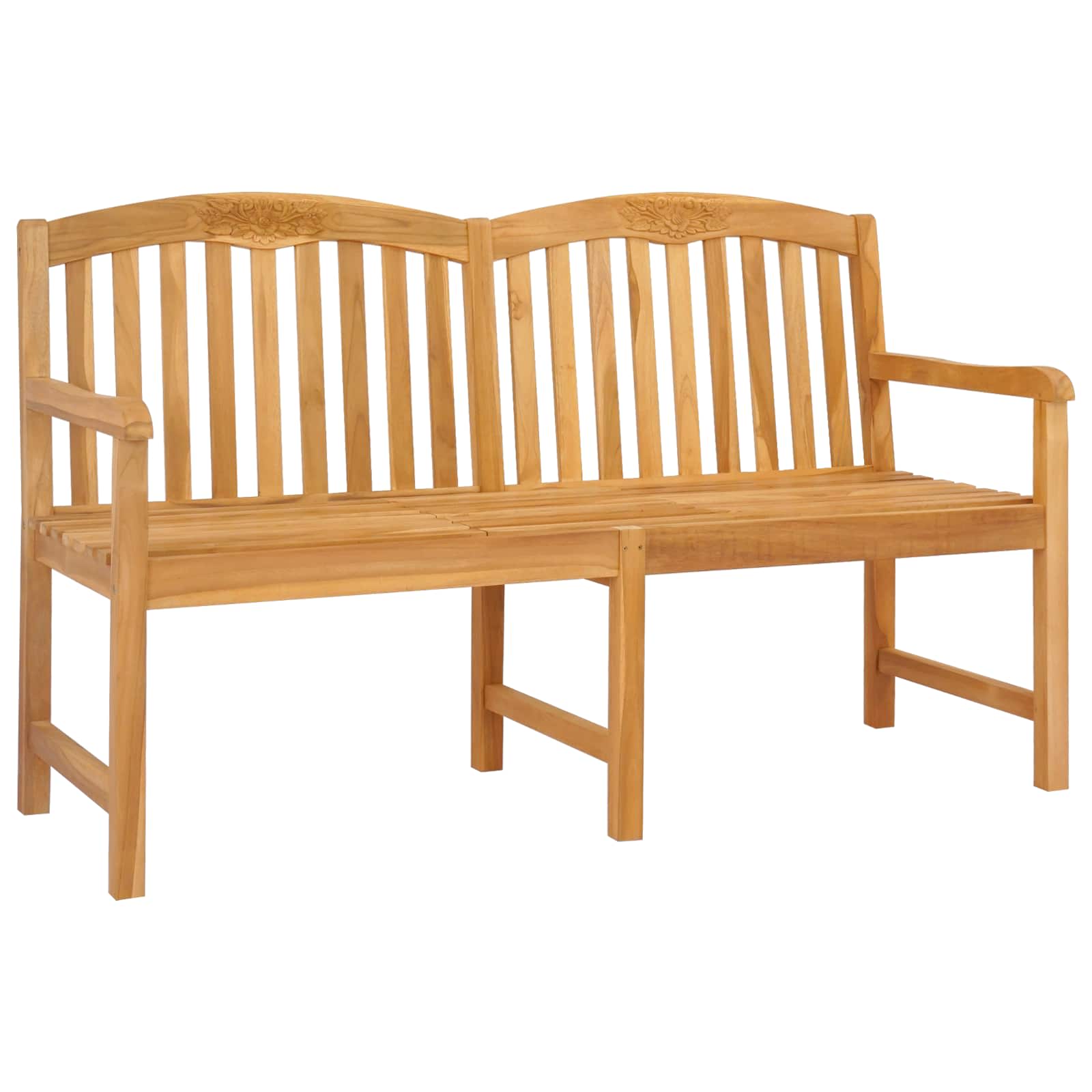 Handcarved Rose Bench Natural 150.5 x 60 x 95 cm