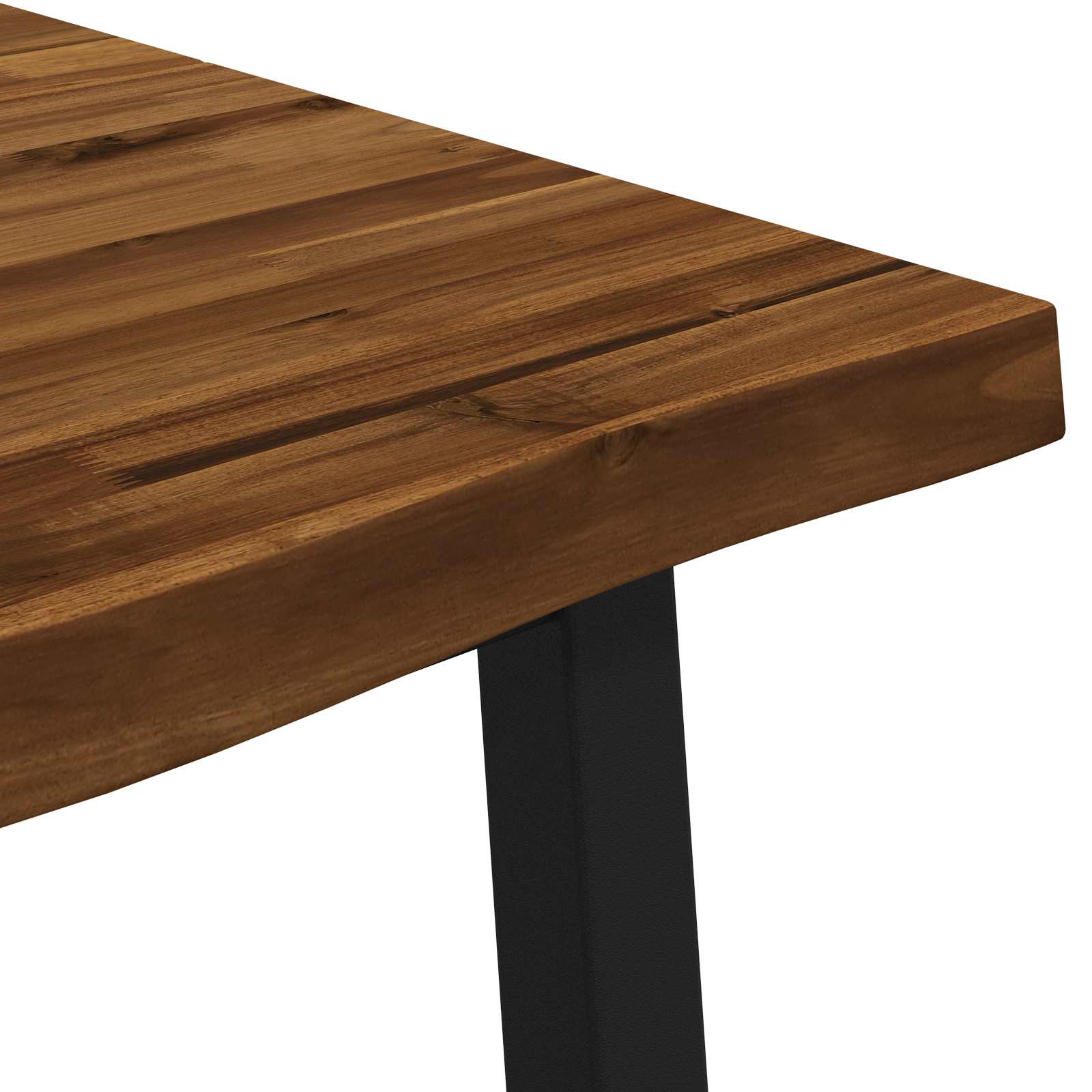 110 x 55 x 75 cm Solid Acacia Wood Natural and Black