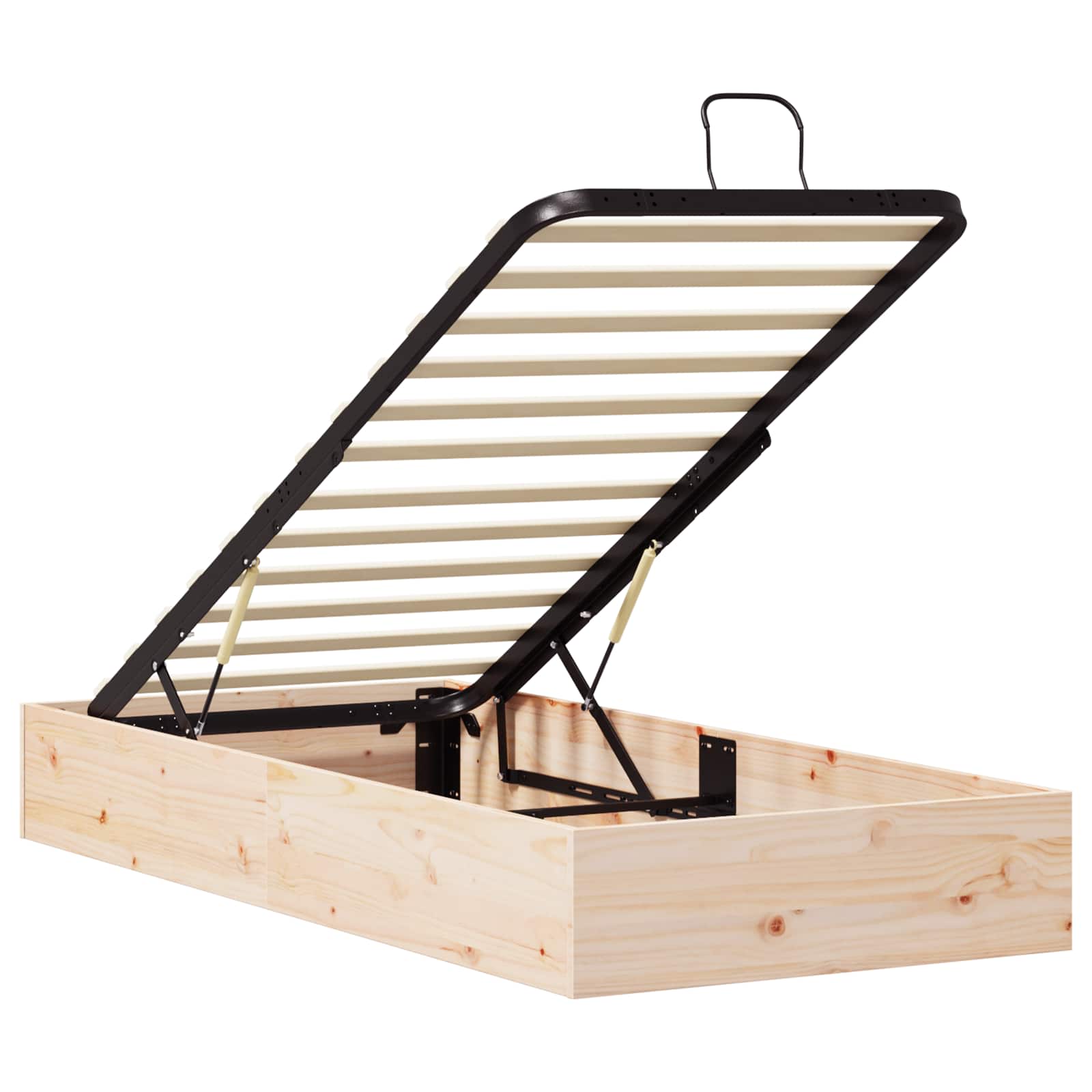 Ottoman Bed Frame with Storage Natural 90 x 190 cm
