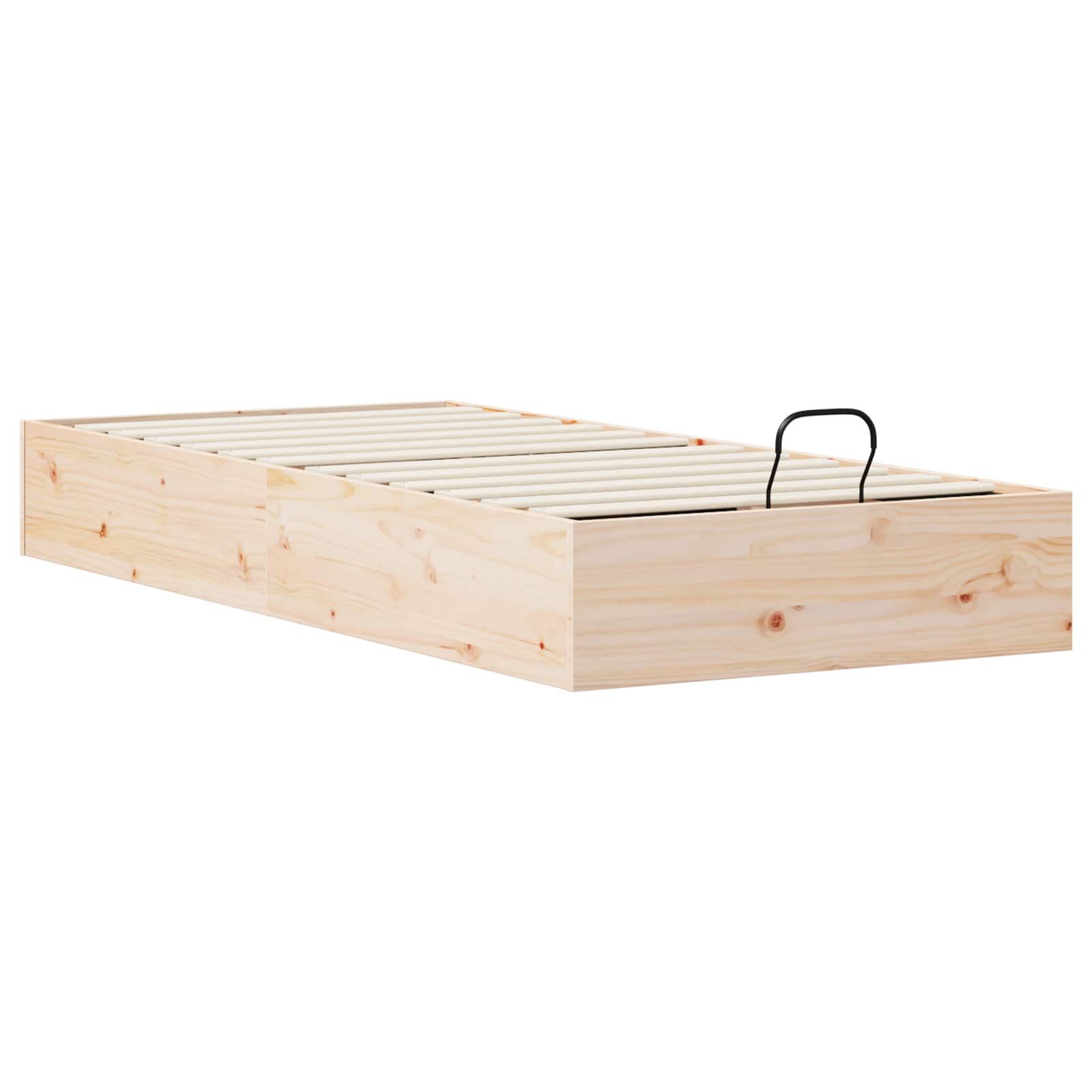 Ottoman Bed Frame with Storage Natural 90 x 190 cm