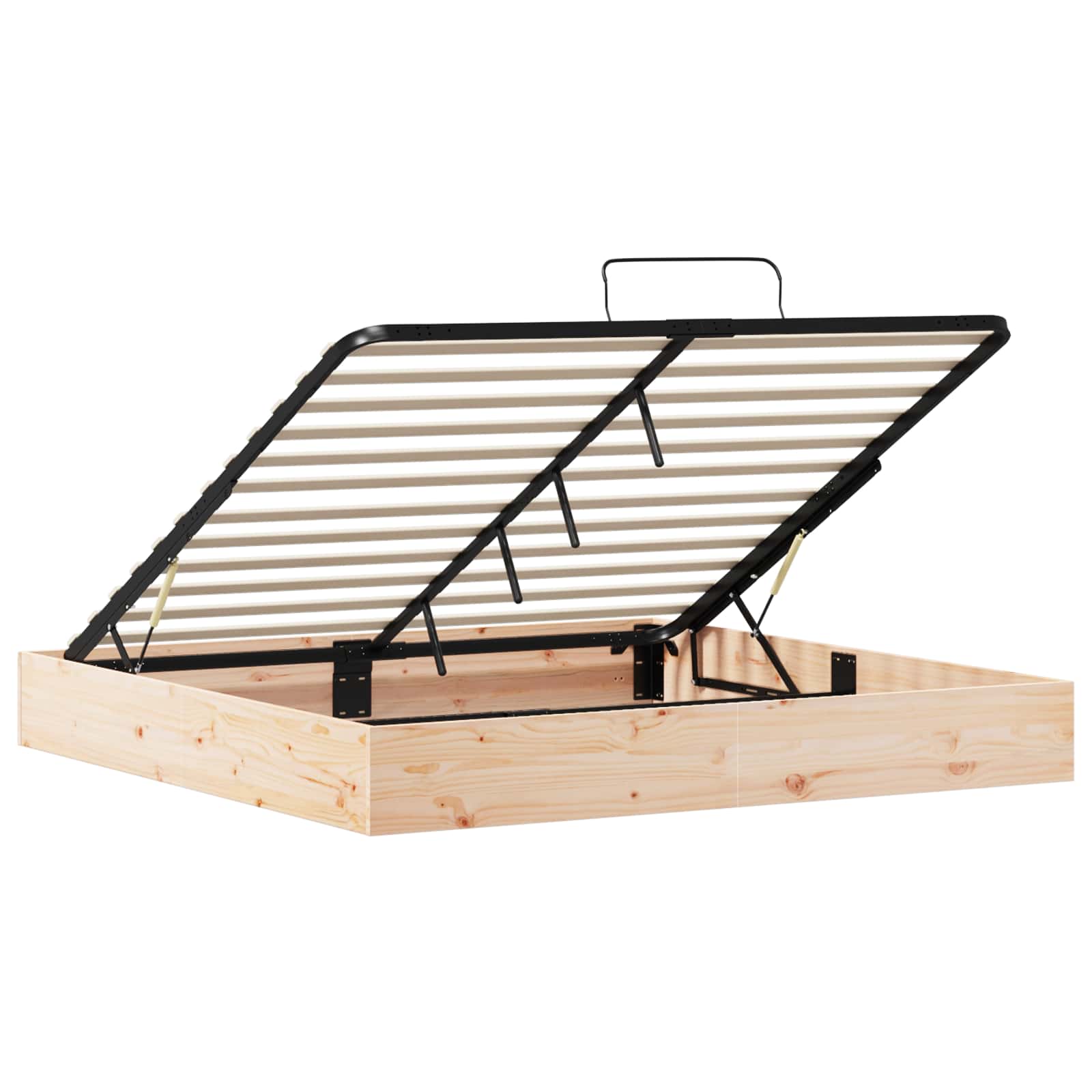 Ottoman Bed Frame with Storage Natural 180 x 200 cm