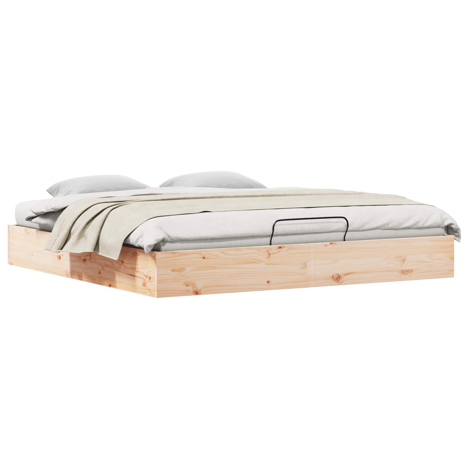 Ottoman Bed Frame with Storage Natural 180 x 200 cm