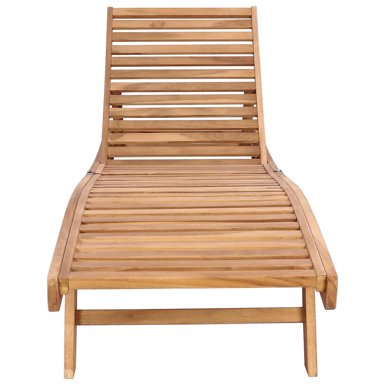 Sun Lounger Solid Teak Wood Brown
