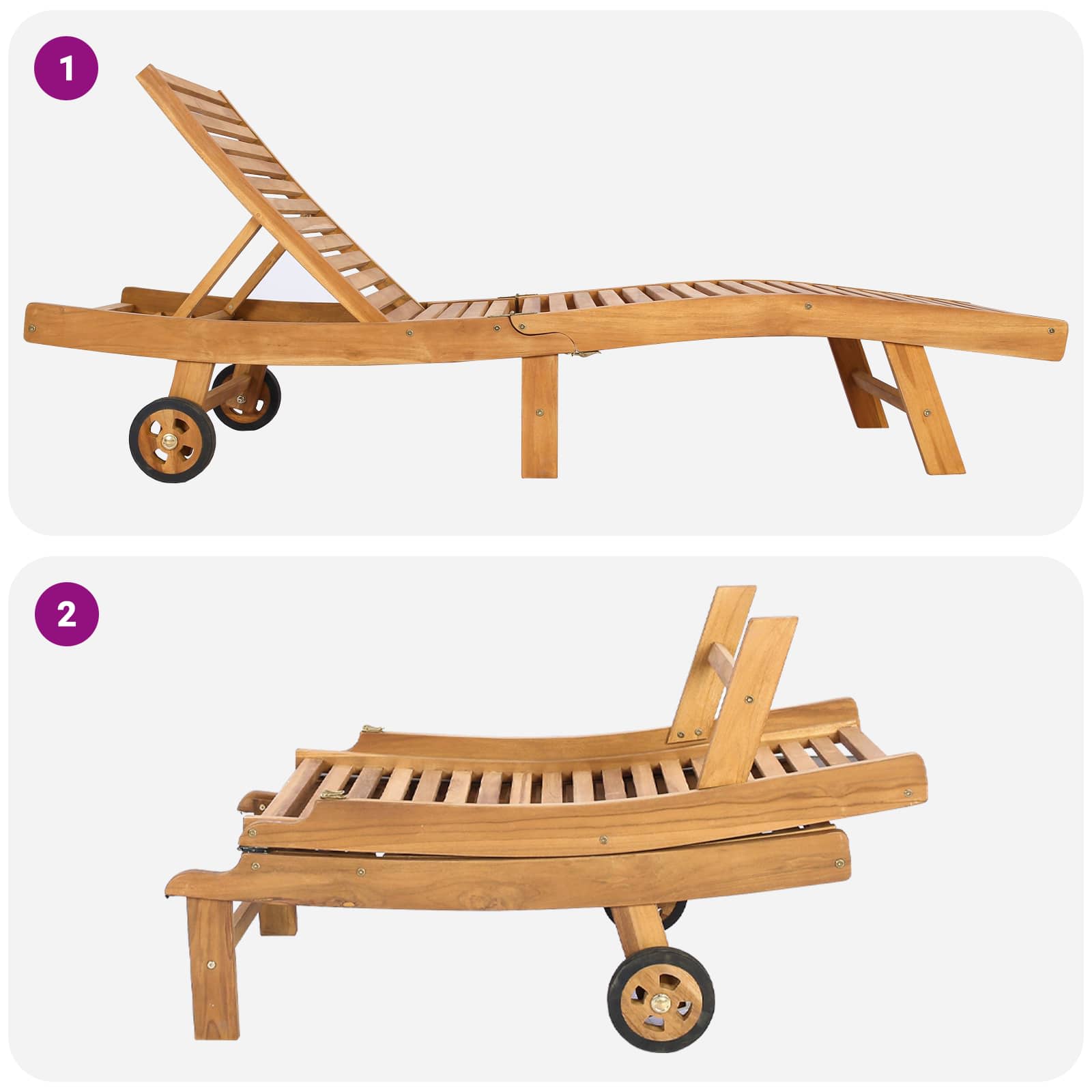 Sun Lounger Polyester Brown and Dark Grey