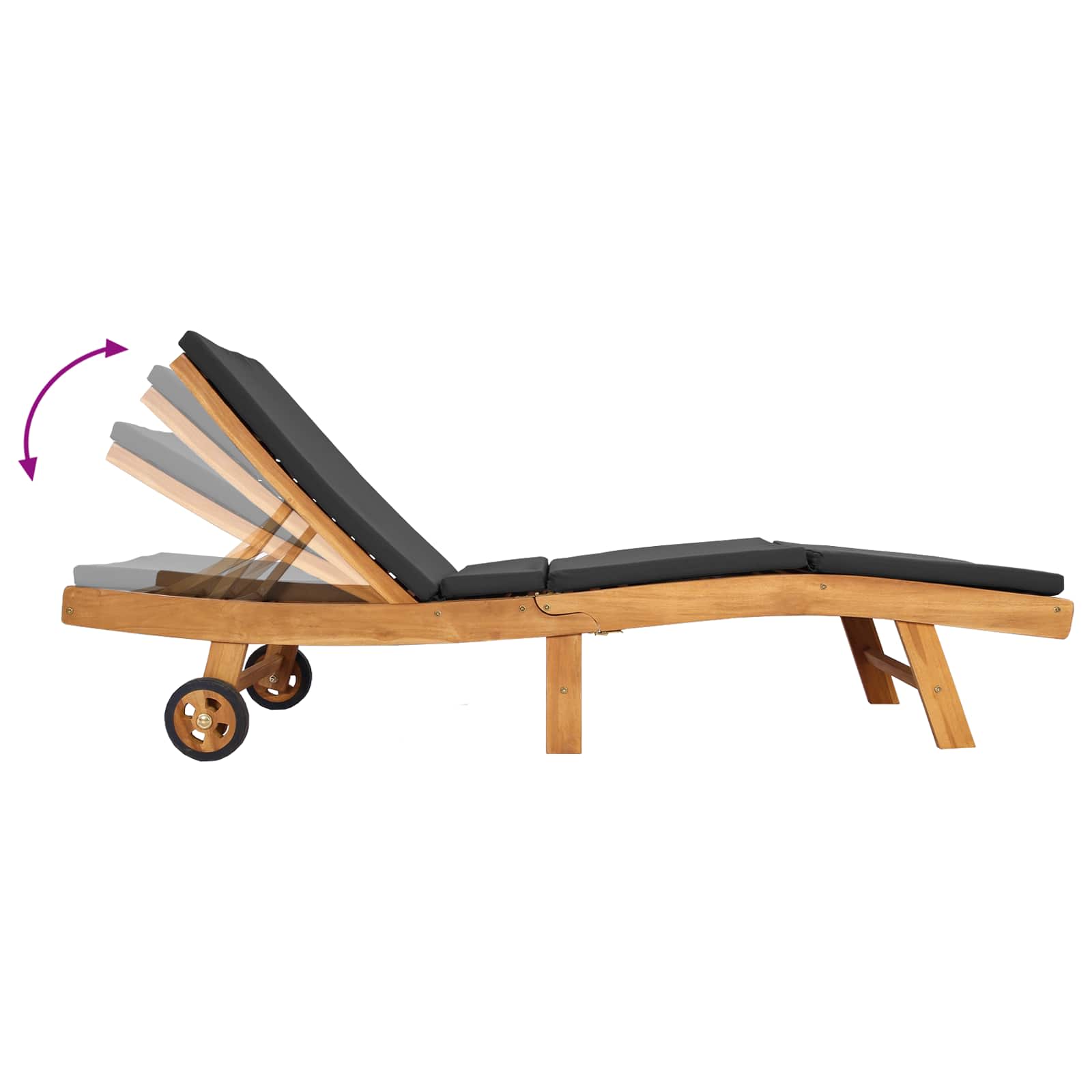 Sun Lounger Polyester Brown and Dark Grey