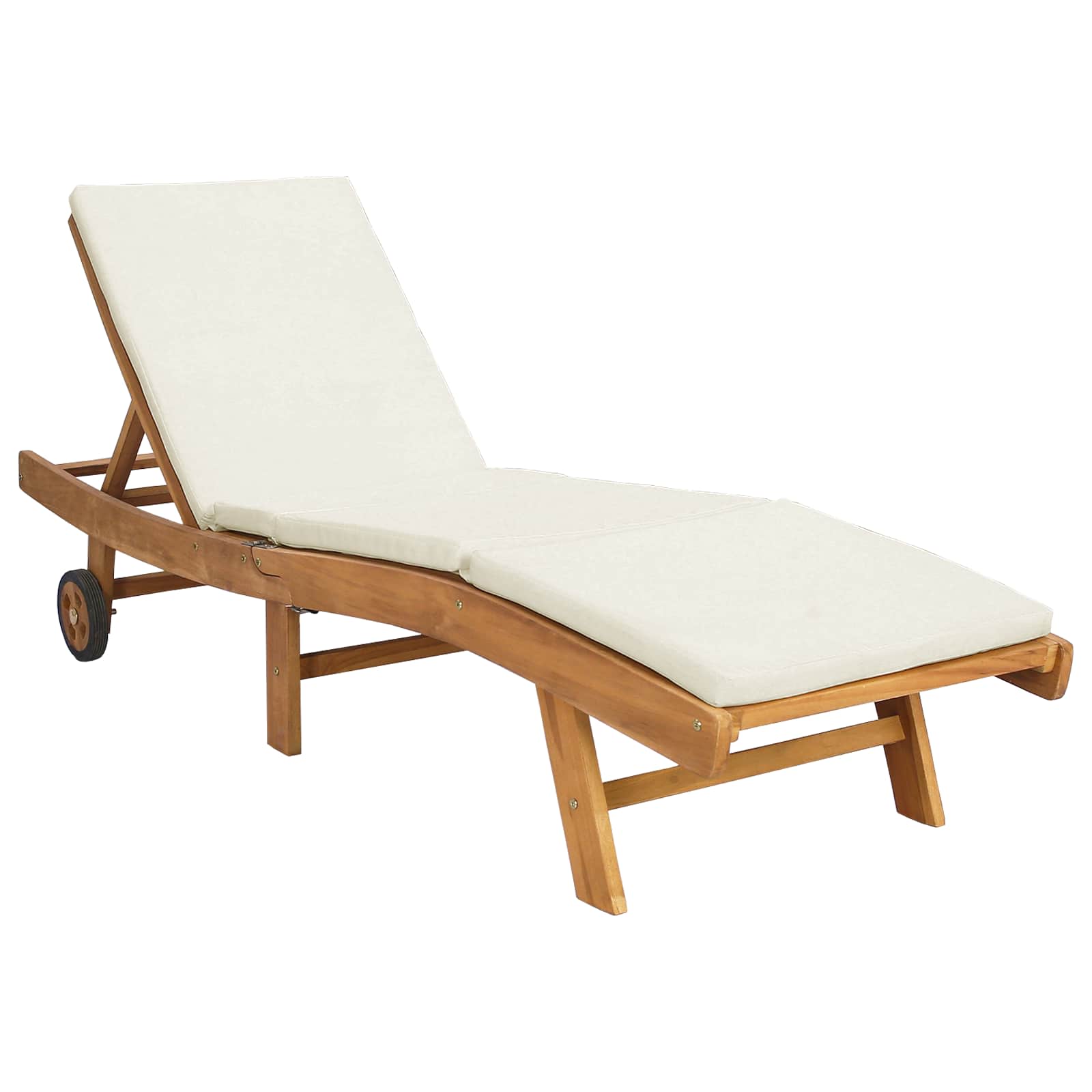 Sun Lounger Polyester Brown and Cream