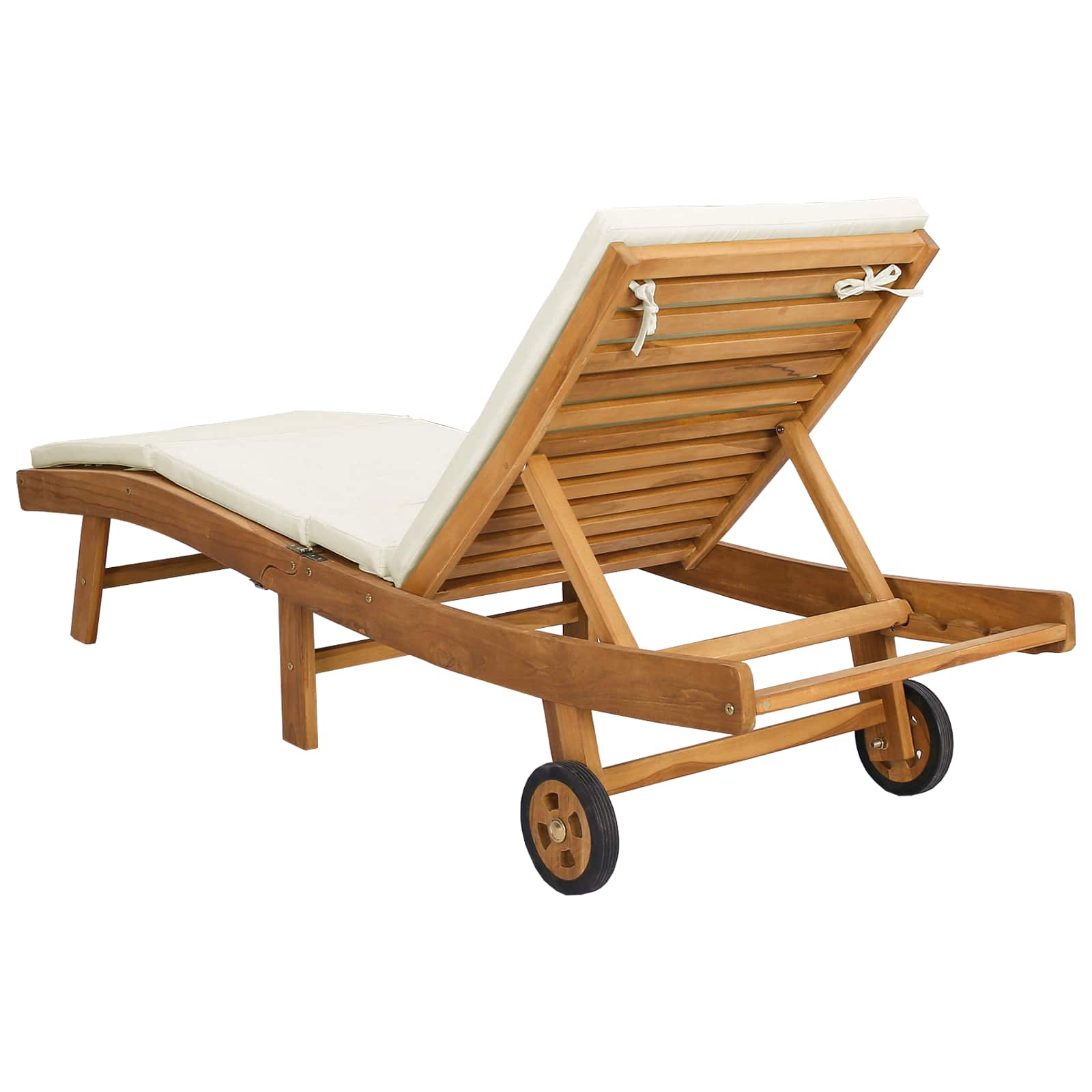 Sun Lounger Polyester Brown and Cream