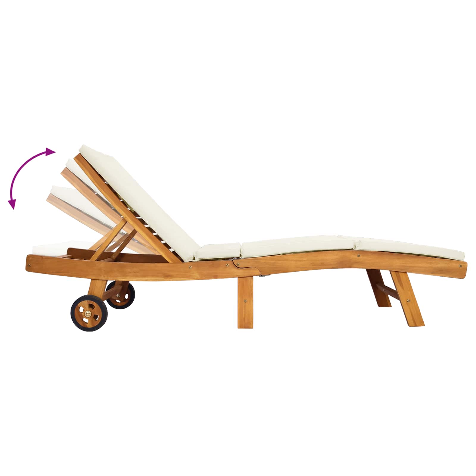 Sun Lounger Brown and Cream Polyester