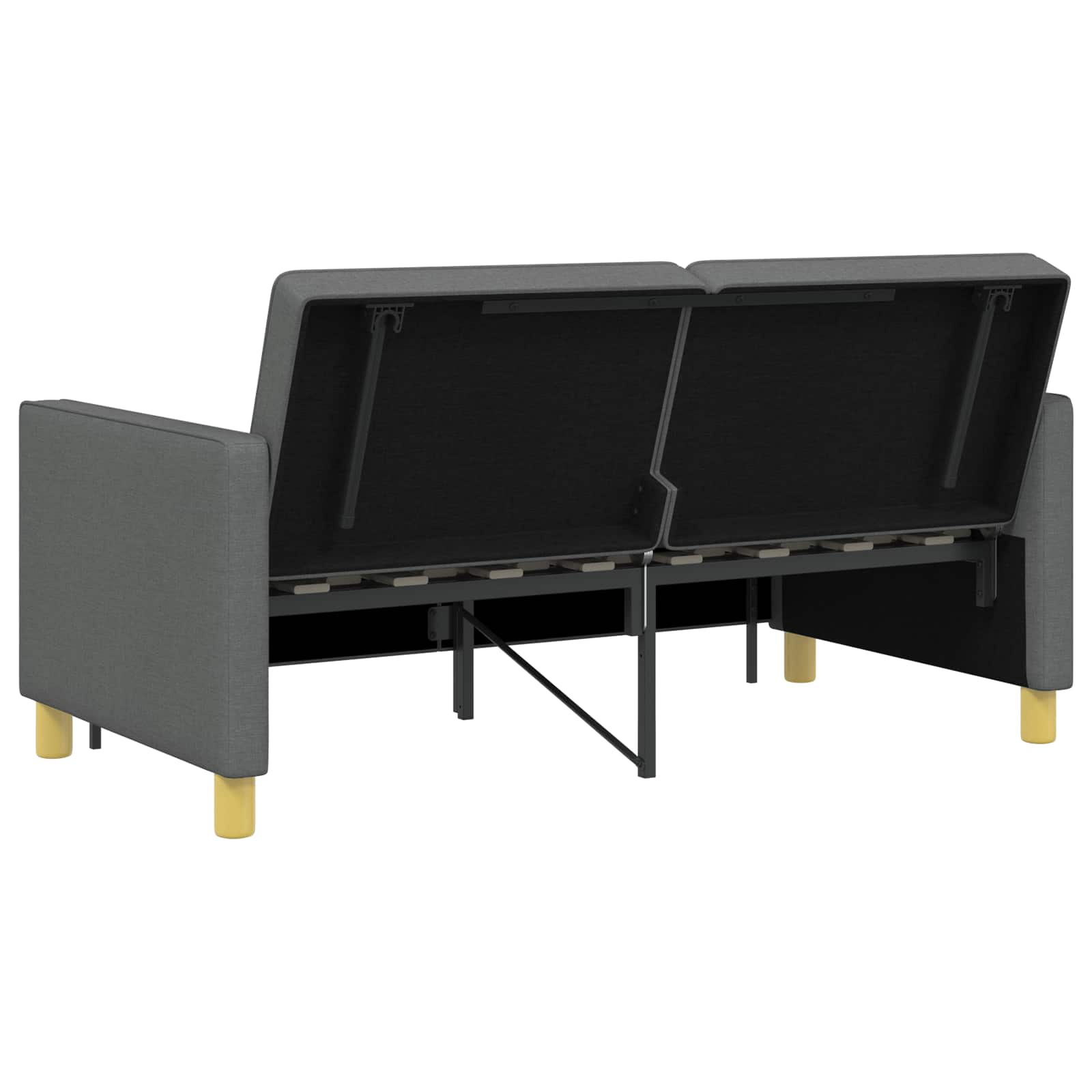 Pull Out Sofa Bed Dark Grey Fabric