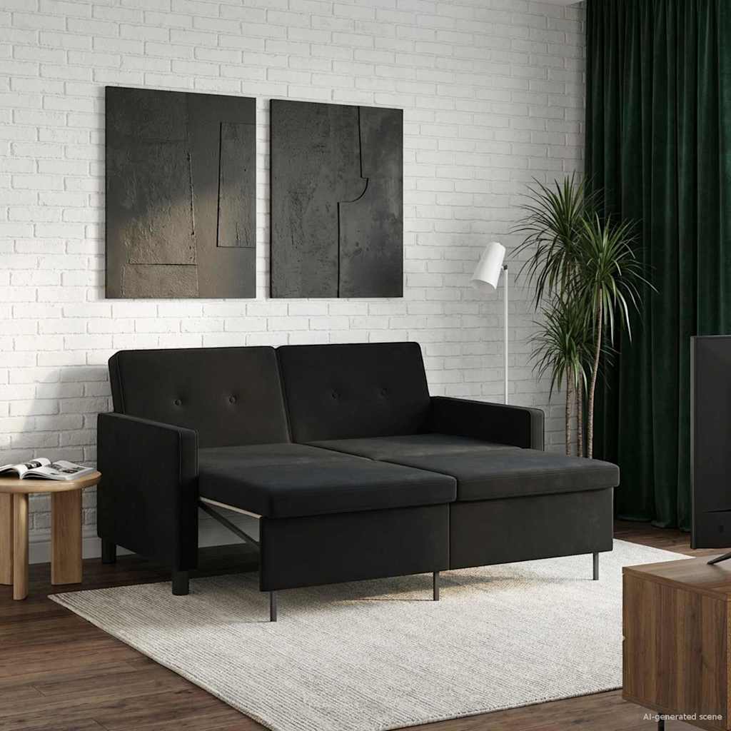 Sofa Bed Black Fabric