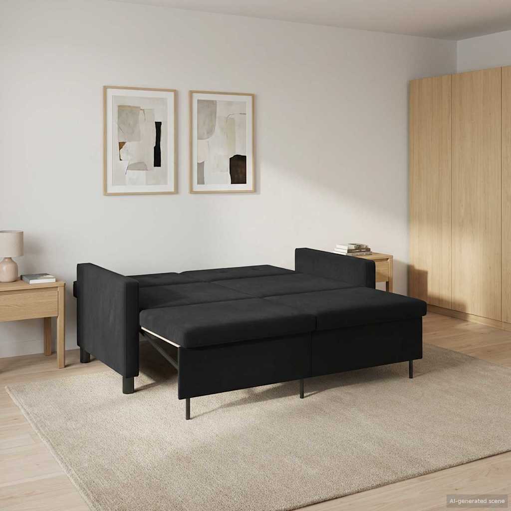 Sofa Bed Black Fabric