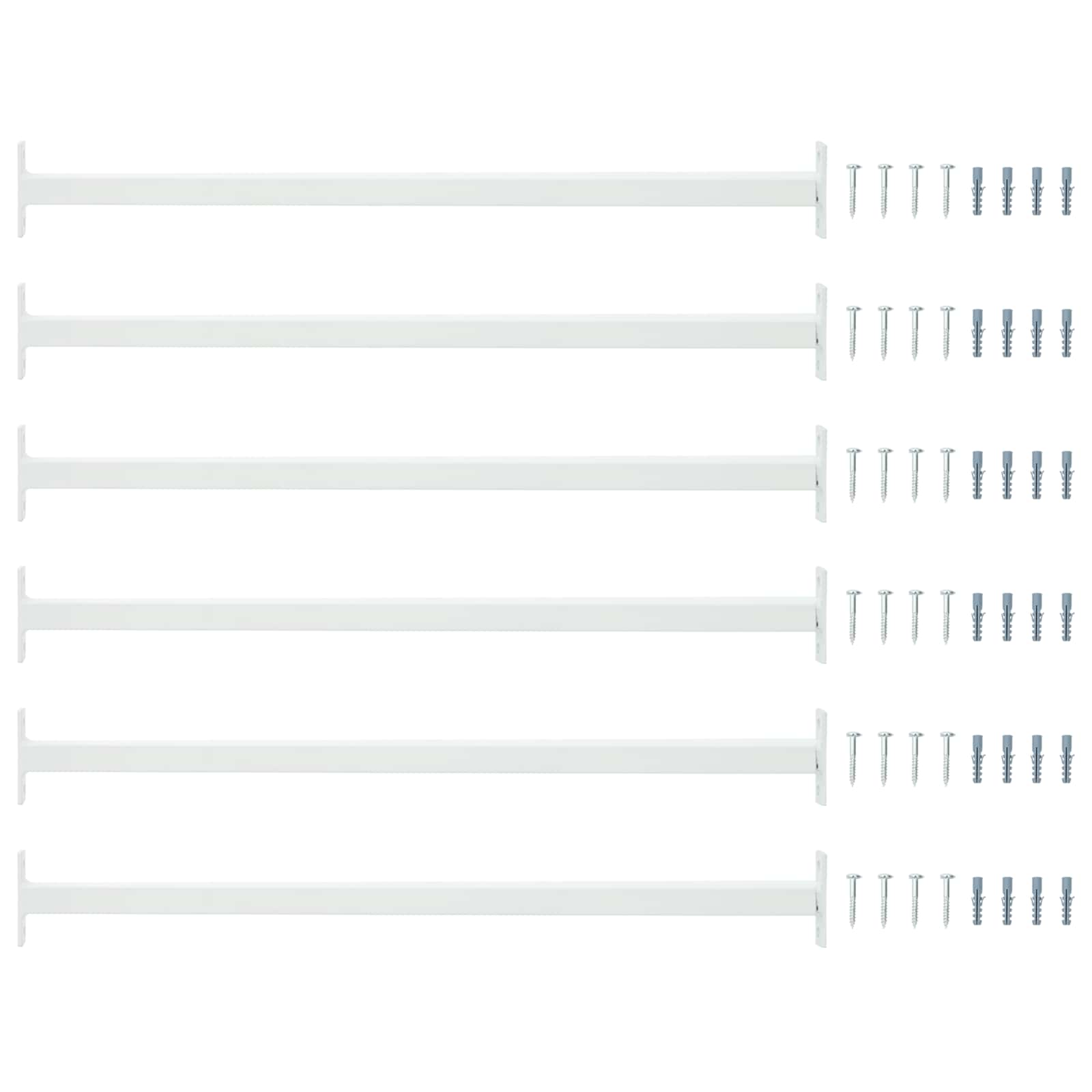 Adjustable Window Safety Bar 6 pcs 710 -1200 mm Steel White