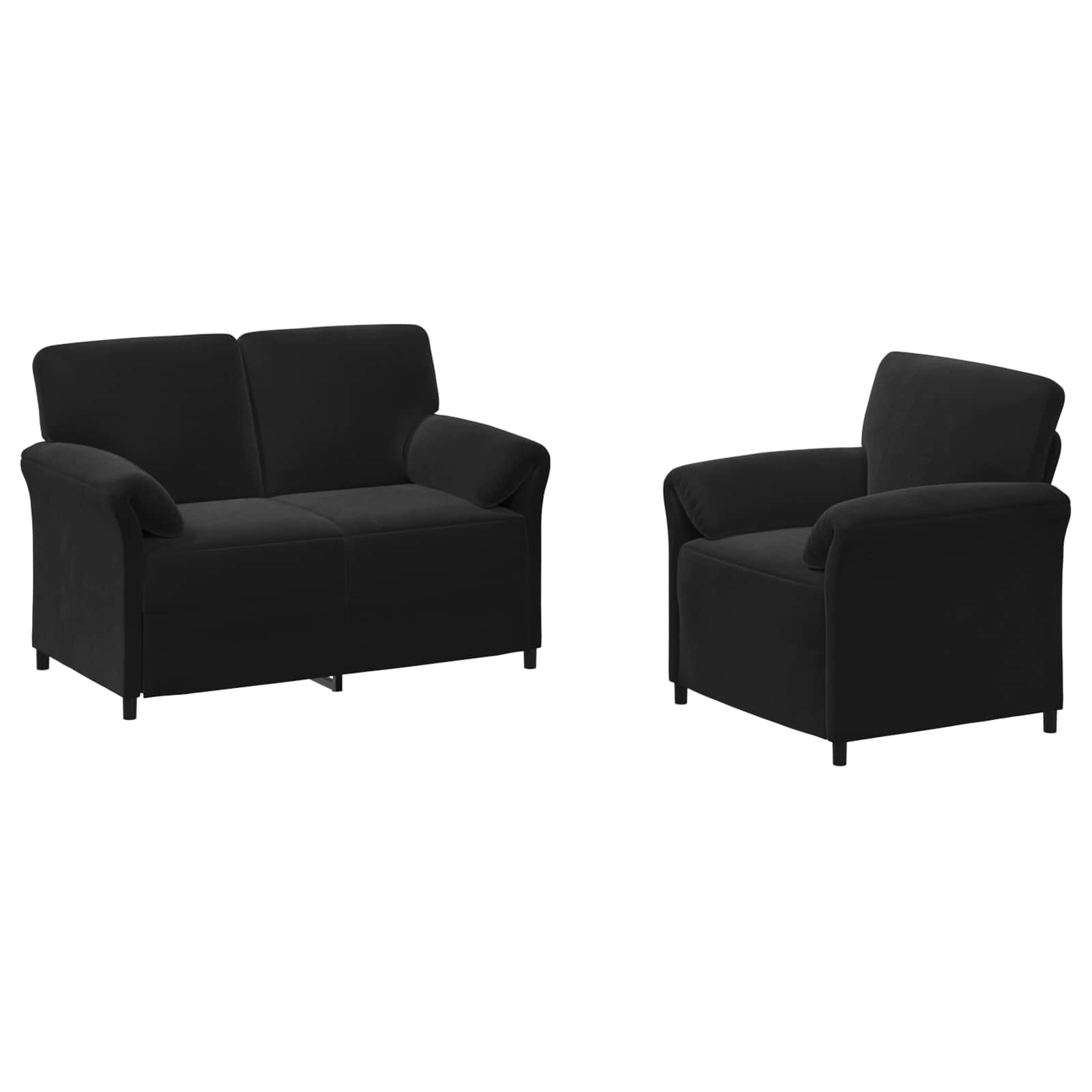 Sofa Set 2 pcs Black Velvet