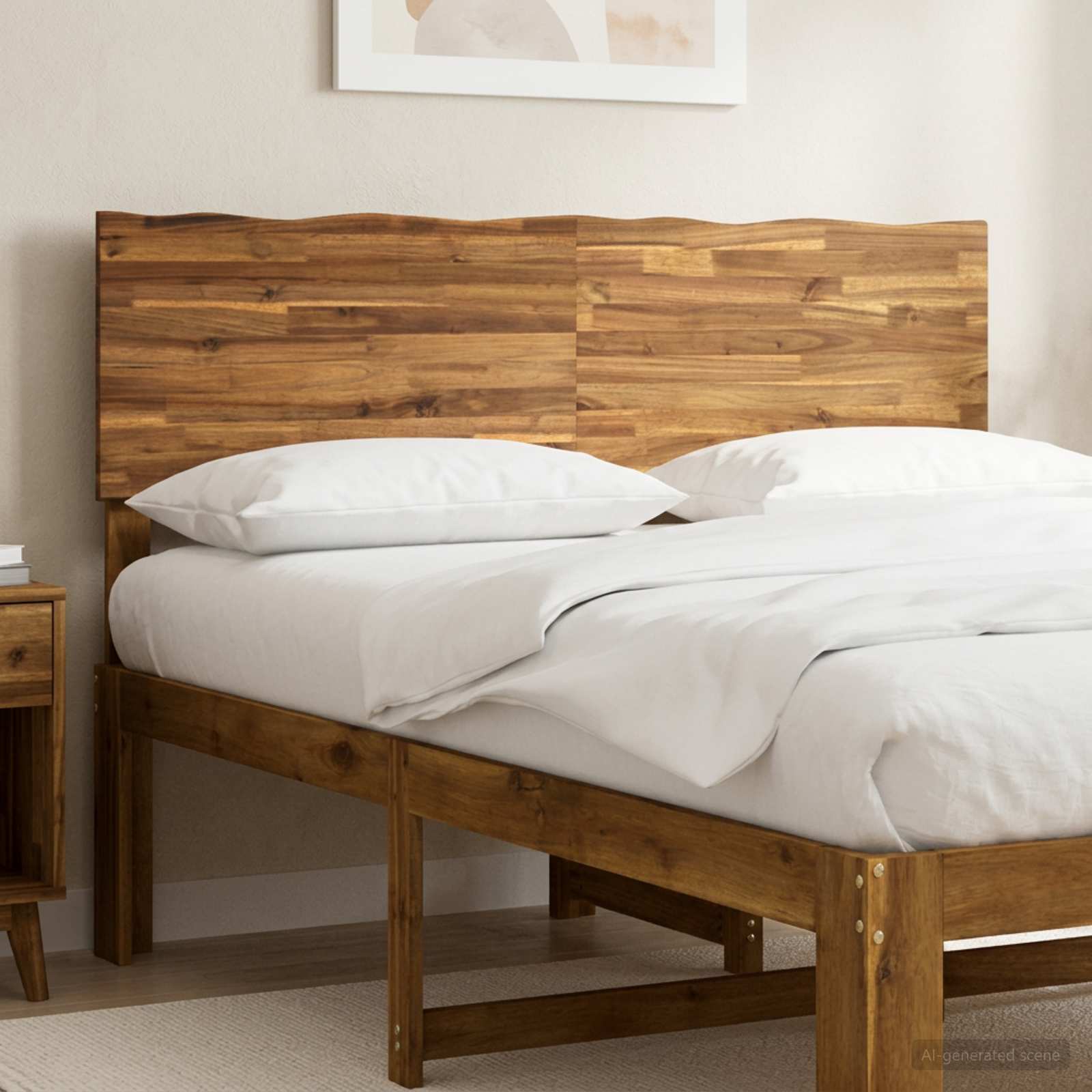 Live Edge Headboard ROSTOCK Natural 135 cm Solid Acacia Wood
