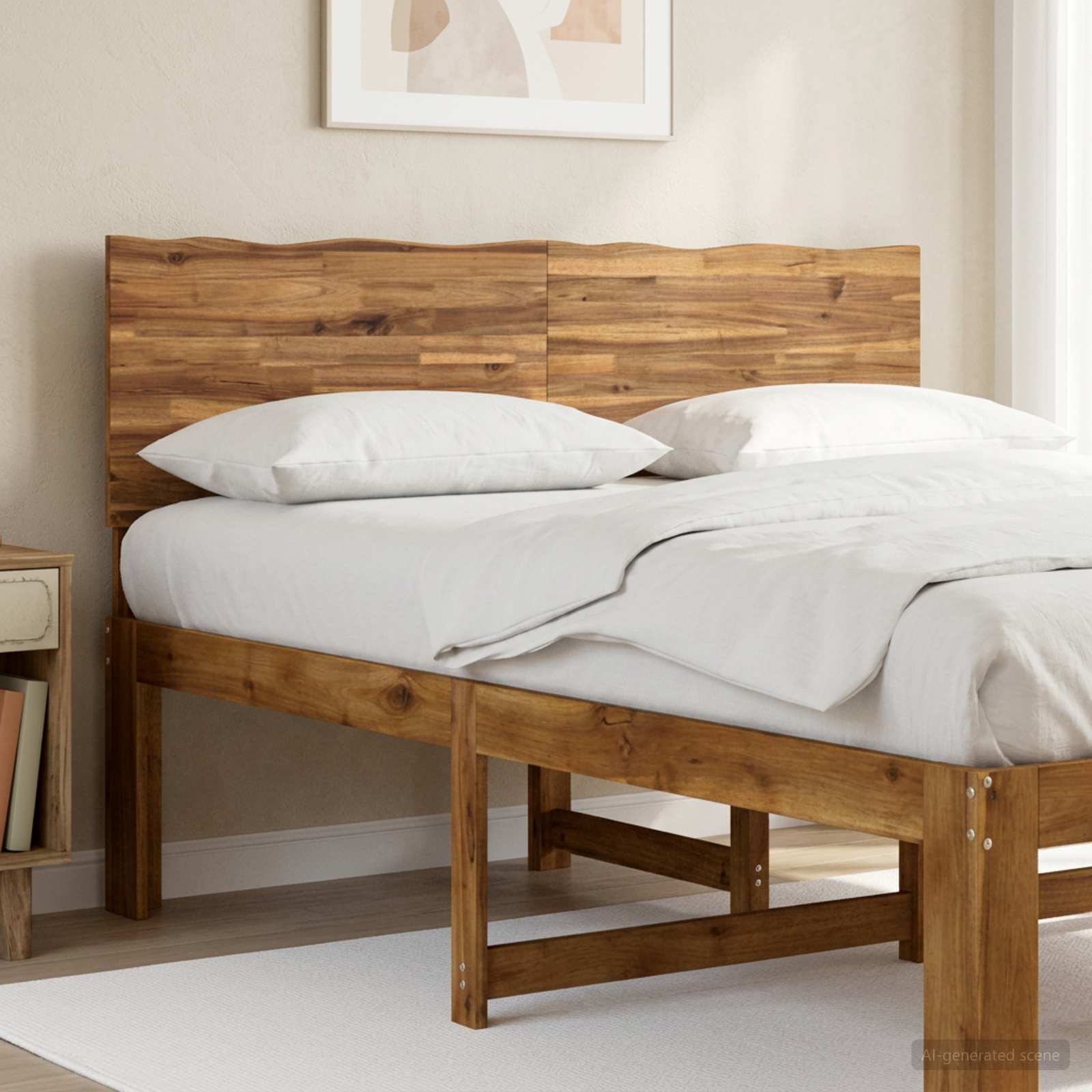 Live Edge Headboard ROSTOCK Natural 135 cm Solid Acacia Wood