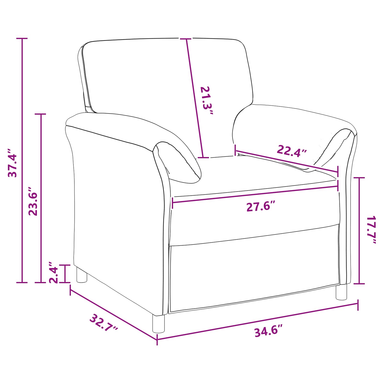 1-Seater Sofa Black 88 x 83 x 95 cm Velvet