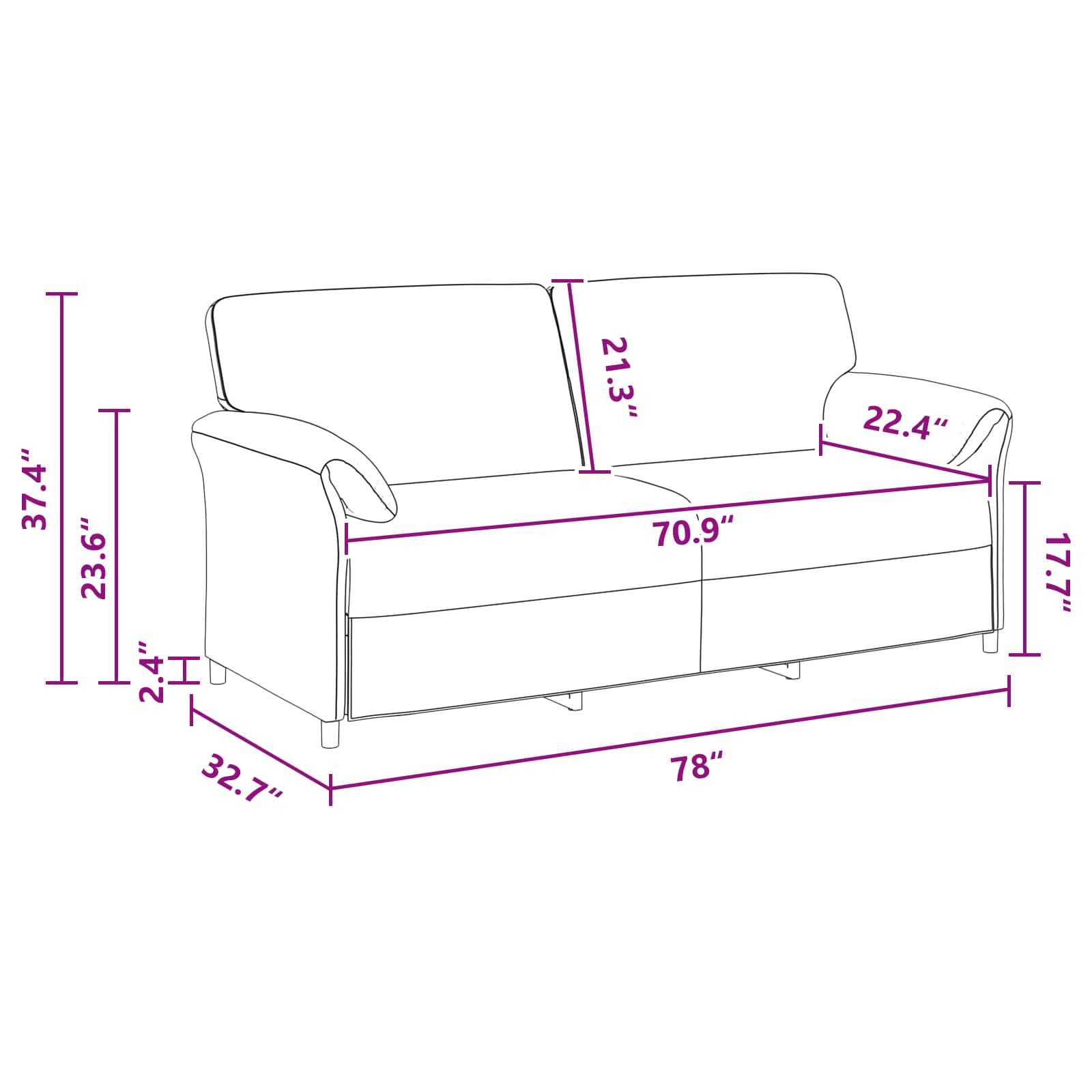 3-Seater Sofa Black 198 x 83 x 95 cm Velvet