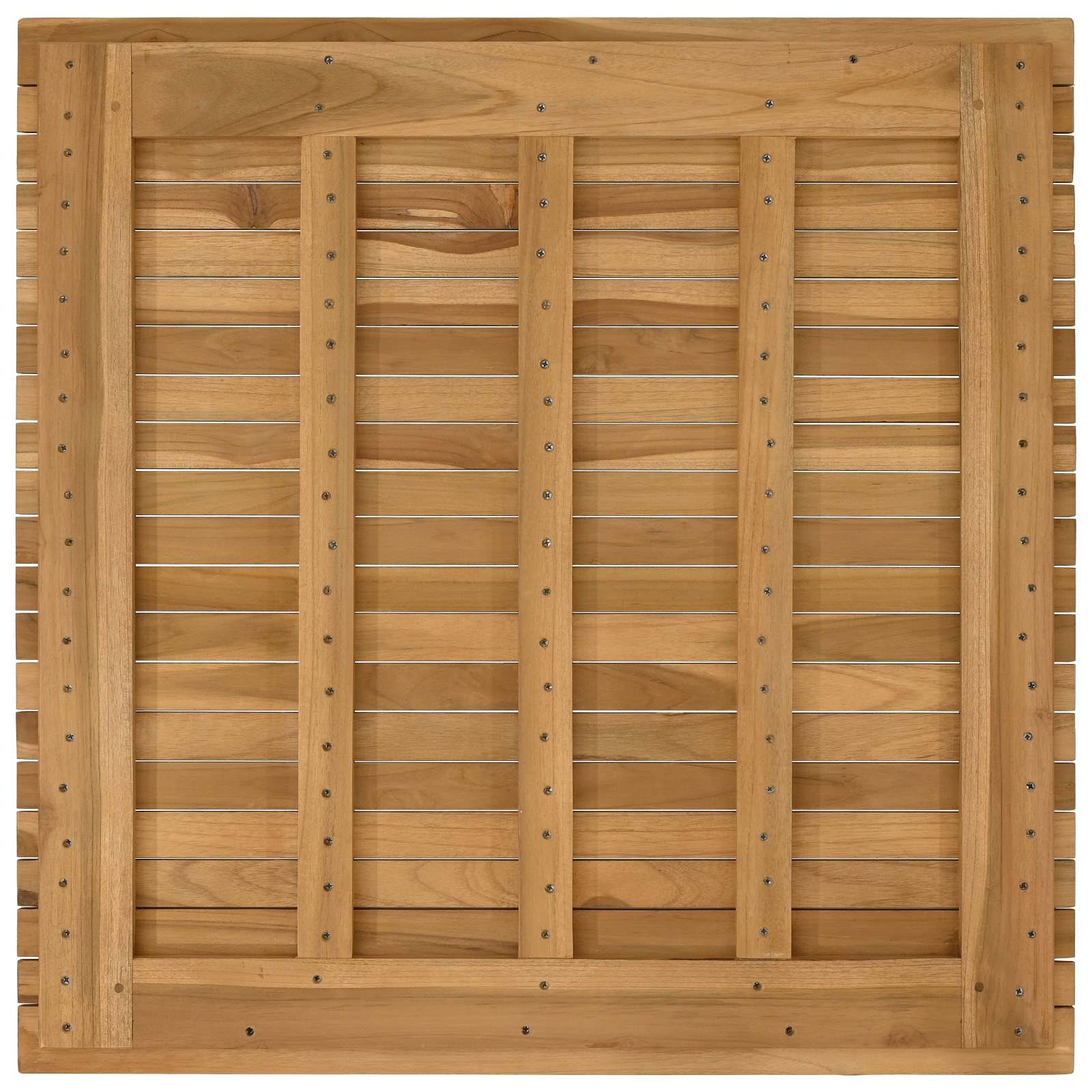 Table Top 80 x 80 x 3.5 cm Square Solid Teak Wood Natural