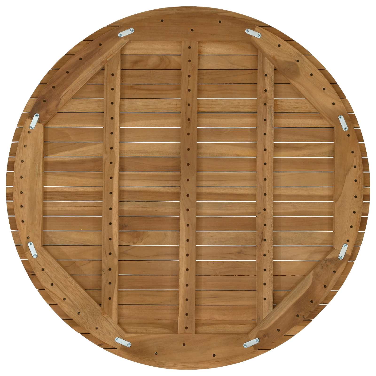 Table Top Ø 90 x 3.5 Round Solid Teak Wood Natural