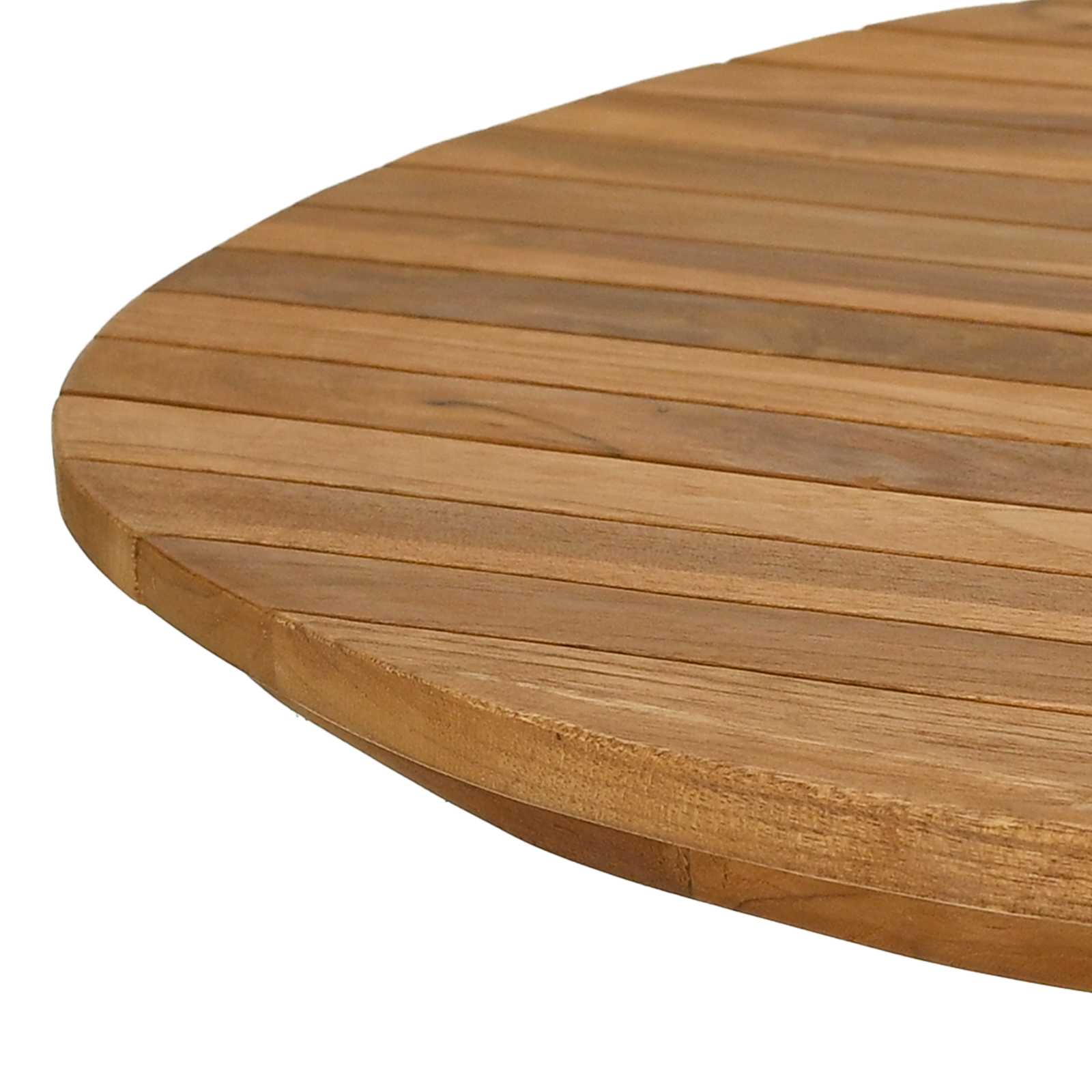Table Top 120 x 70 x 3.5 cm Oval Solid Teak Wood Natural