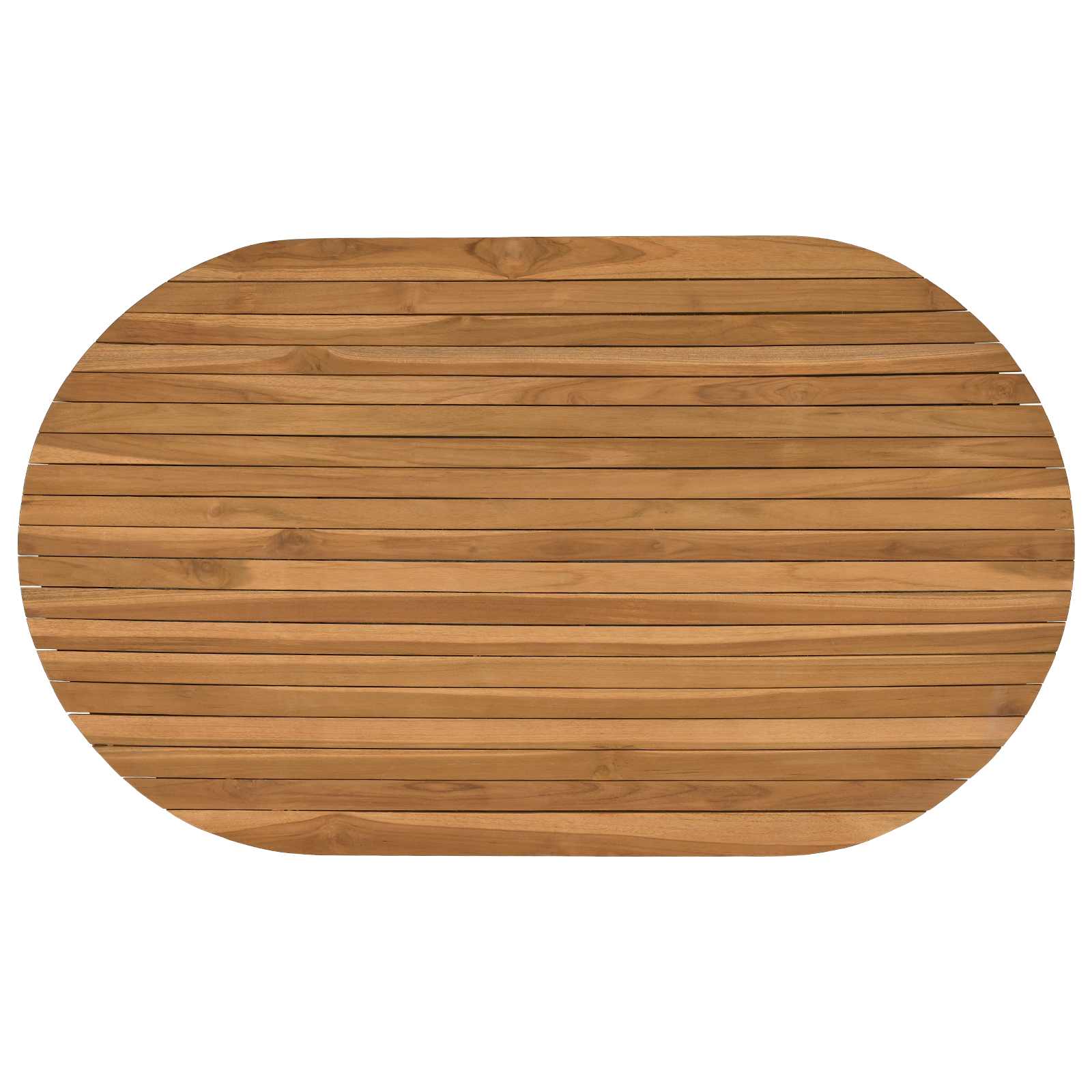 Table Top 120 x 70 x 3.5 cm Oval Solid Teak Wood Natural