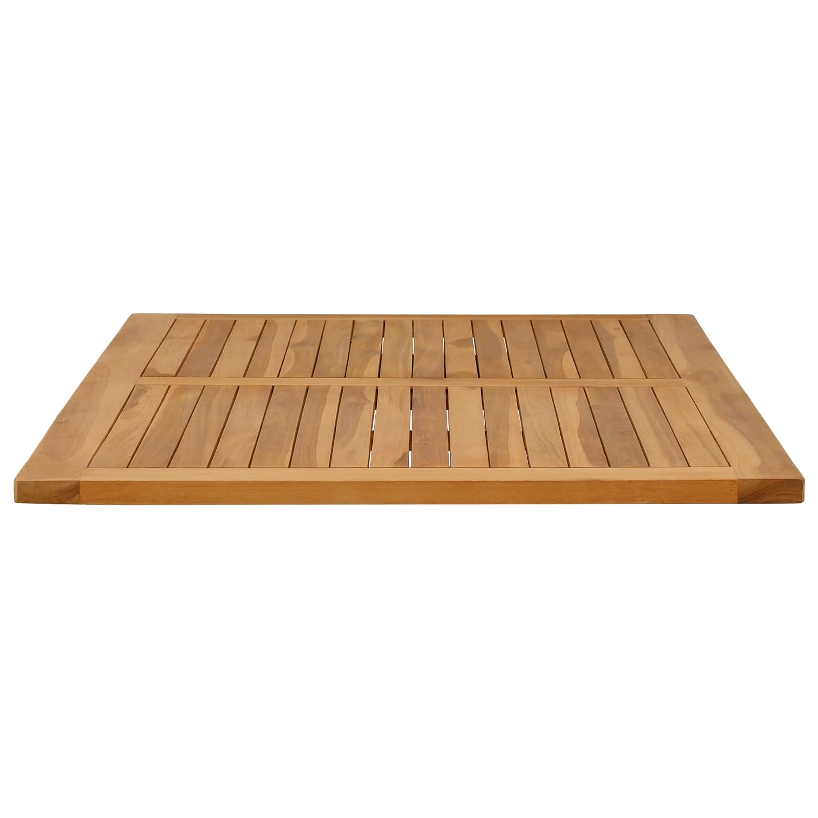 Table Top Rectangular Solid Teak Wood Natural
