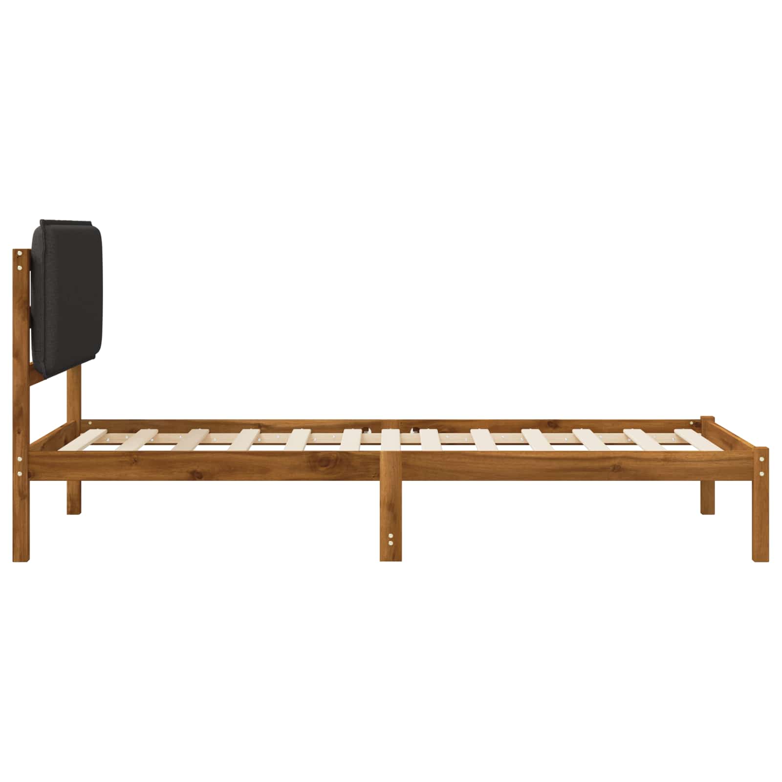 Bed Frame with Upholstered Headboard Natural and Dark Grey
