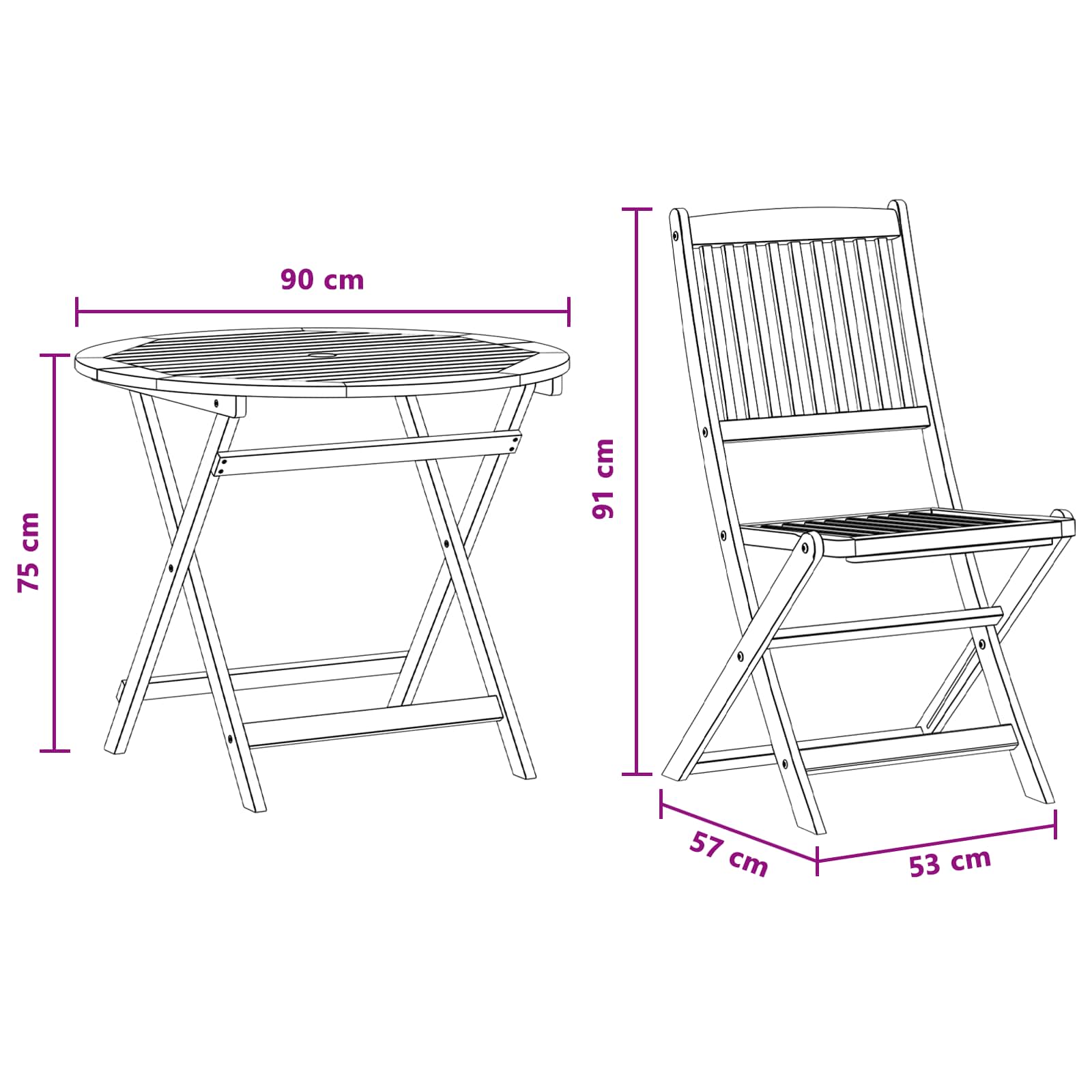 Outdoor Furniture Set 5 pcs Natural Solid Eucalyptus Wood