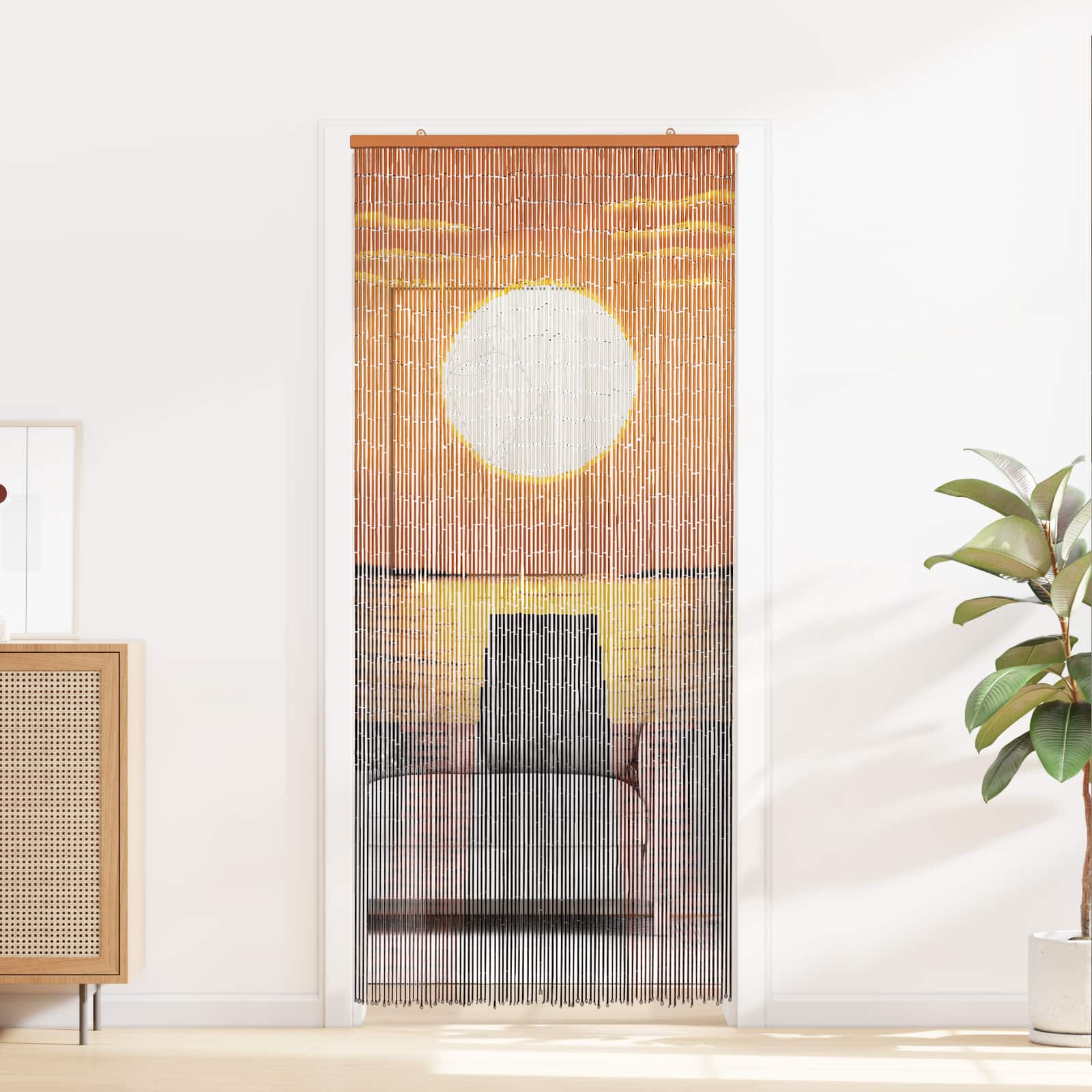 Insect Door Curtain Multicolor 200 x 90 cm Bamboo