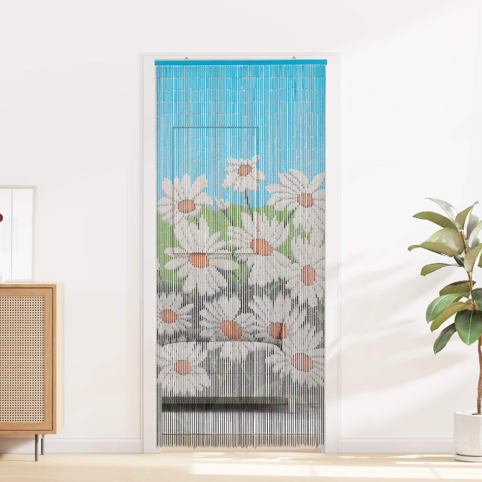 Insect Door Curtain Multicolor 200 x 90 cm Bamboo