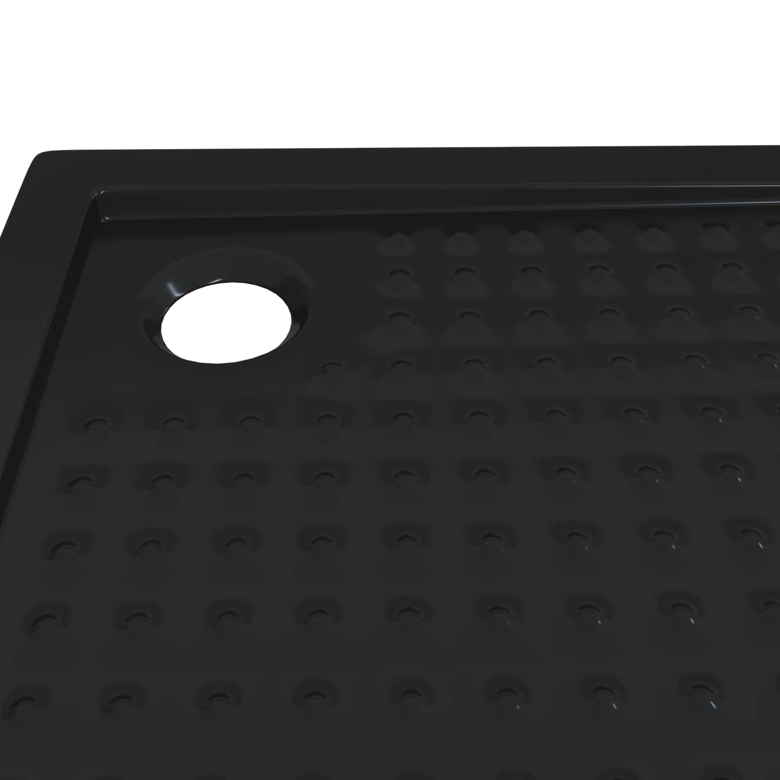 Shower Base Tray with Dots 90 x 90 x 4 cm ABS Black