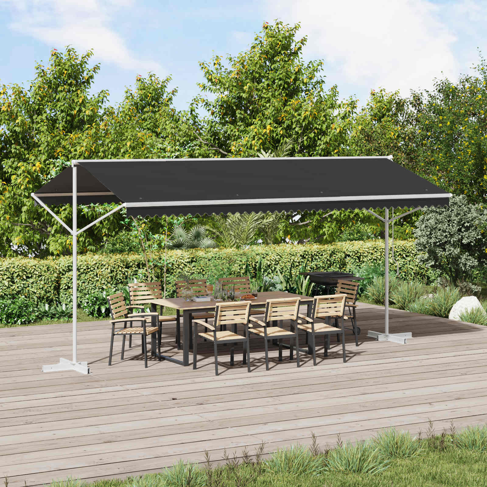 Free Standing Awning Anthracite 5 x 3 m Polyester