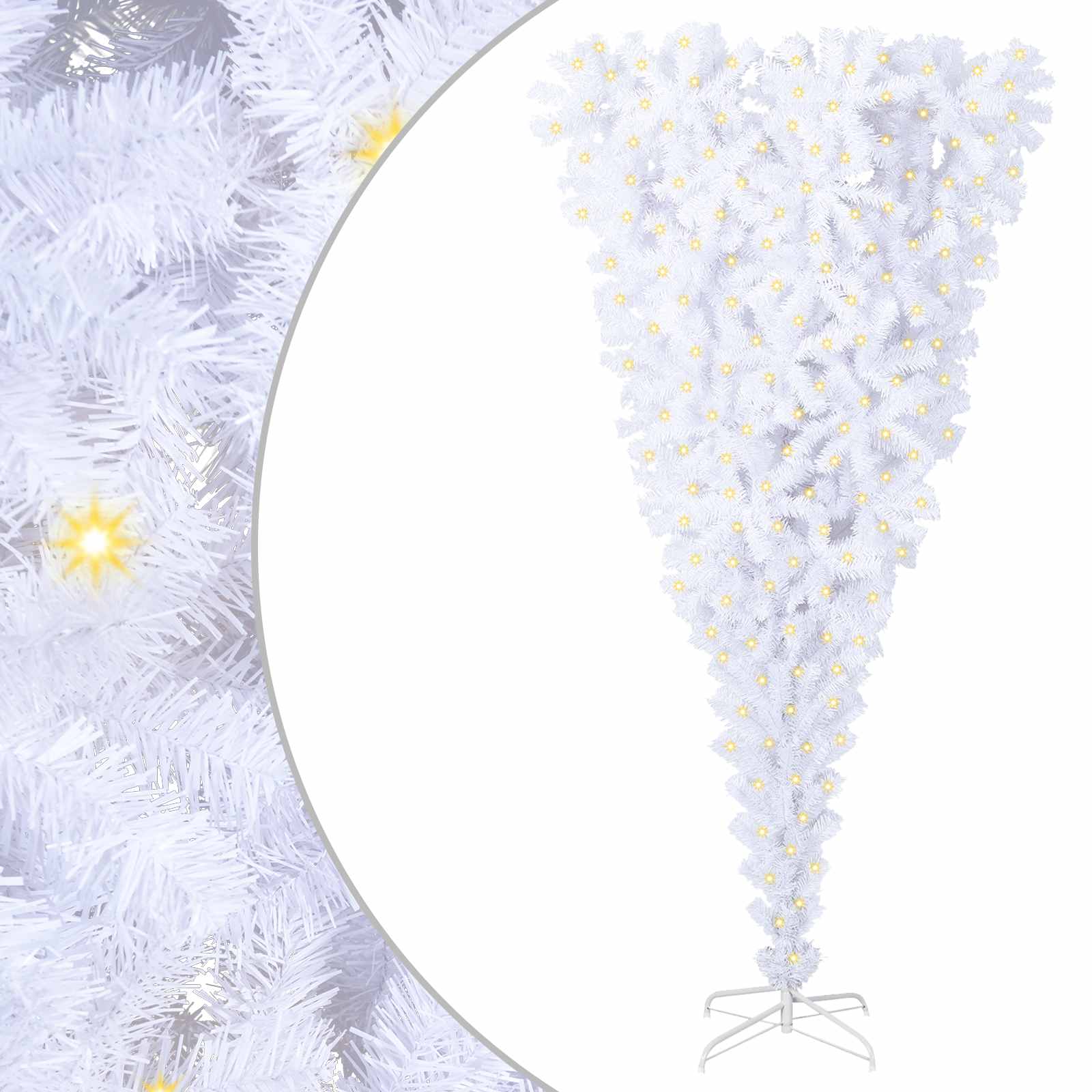 Artificial Christmas Tree with Stand White 180 cm PVC and Steel