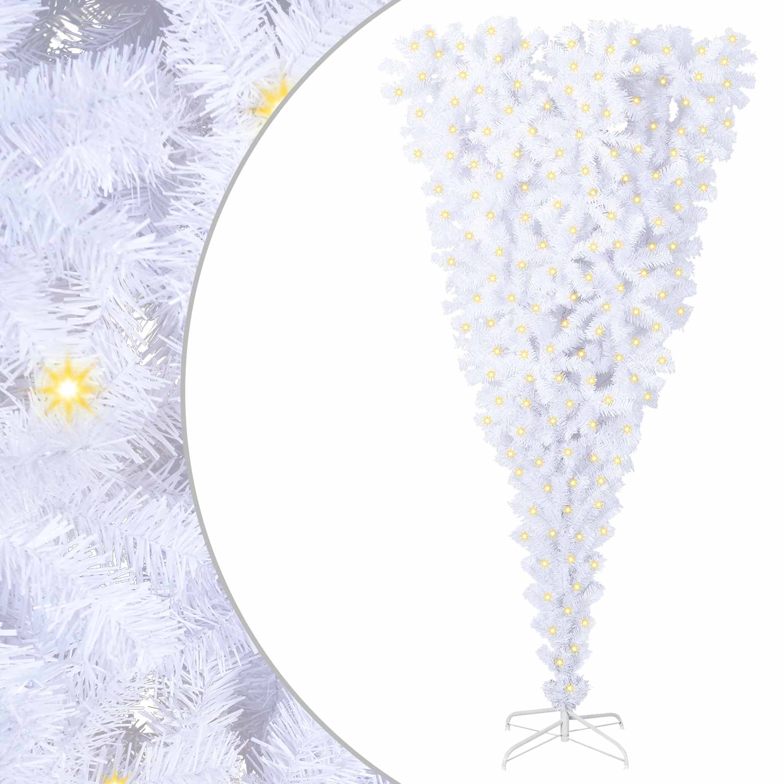 Artificial Christmas Tree with Stand White 210 cm PVC and Steel