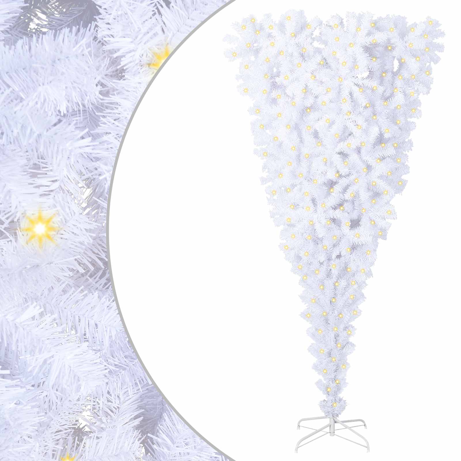 Artificial Christmas Tree with Stand White 240 cm PVC and Steel