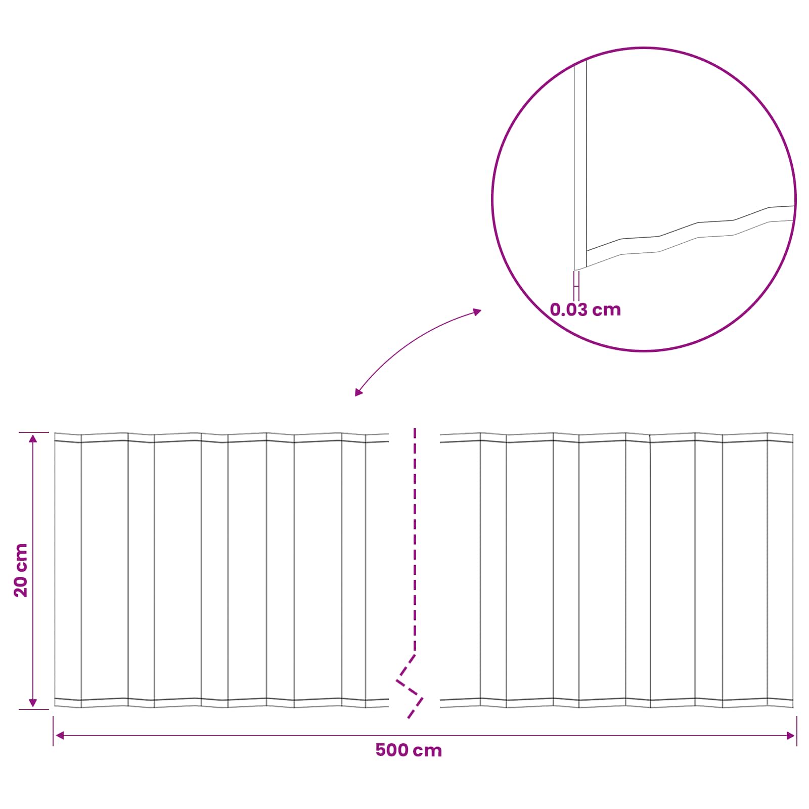 Lawn Edging 5 m x 20 cm Galvanised Steel Silver