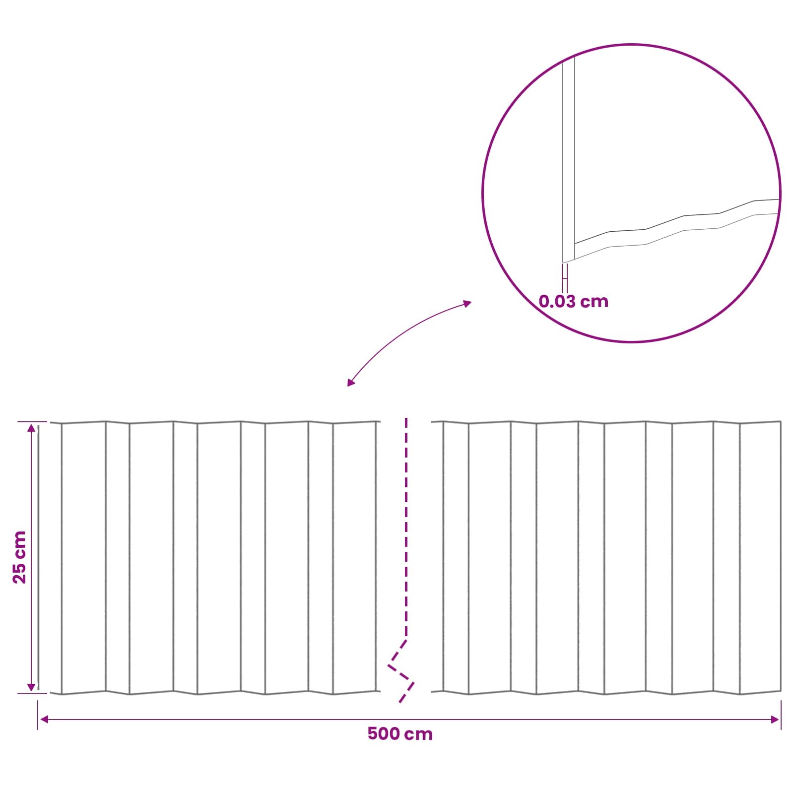 Lawn Edging 5 m x 25 cm Galvanised Steel Silver