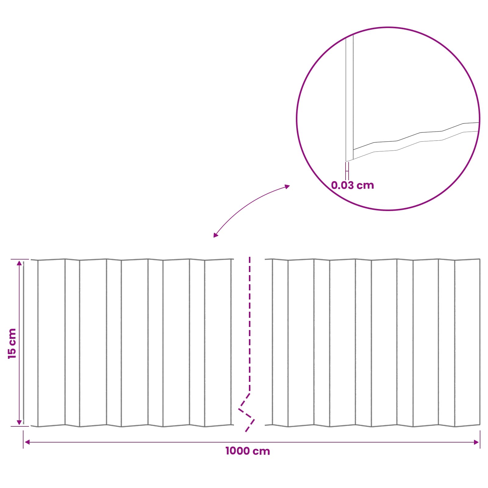 Lawn Edging 10 m x 15 cm Galvanised Steel Silver