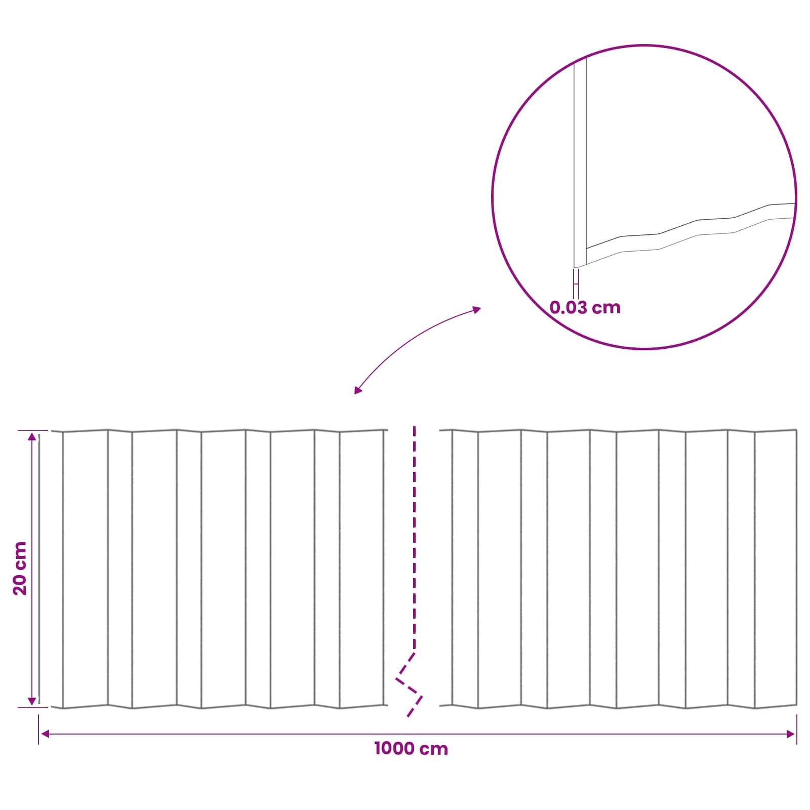 Lawn Edging 10 m x 20 cm Galvanised Steel Silver