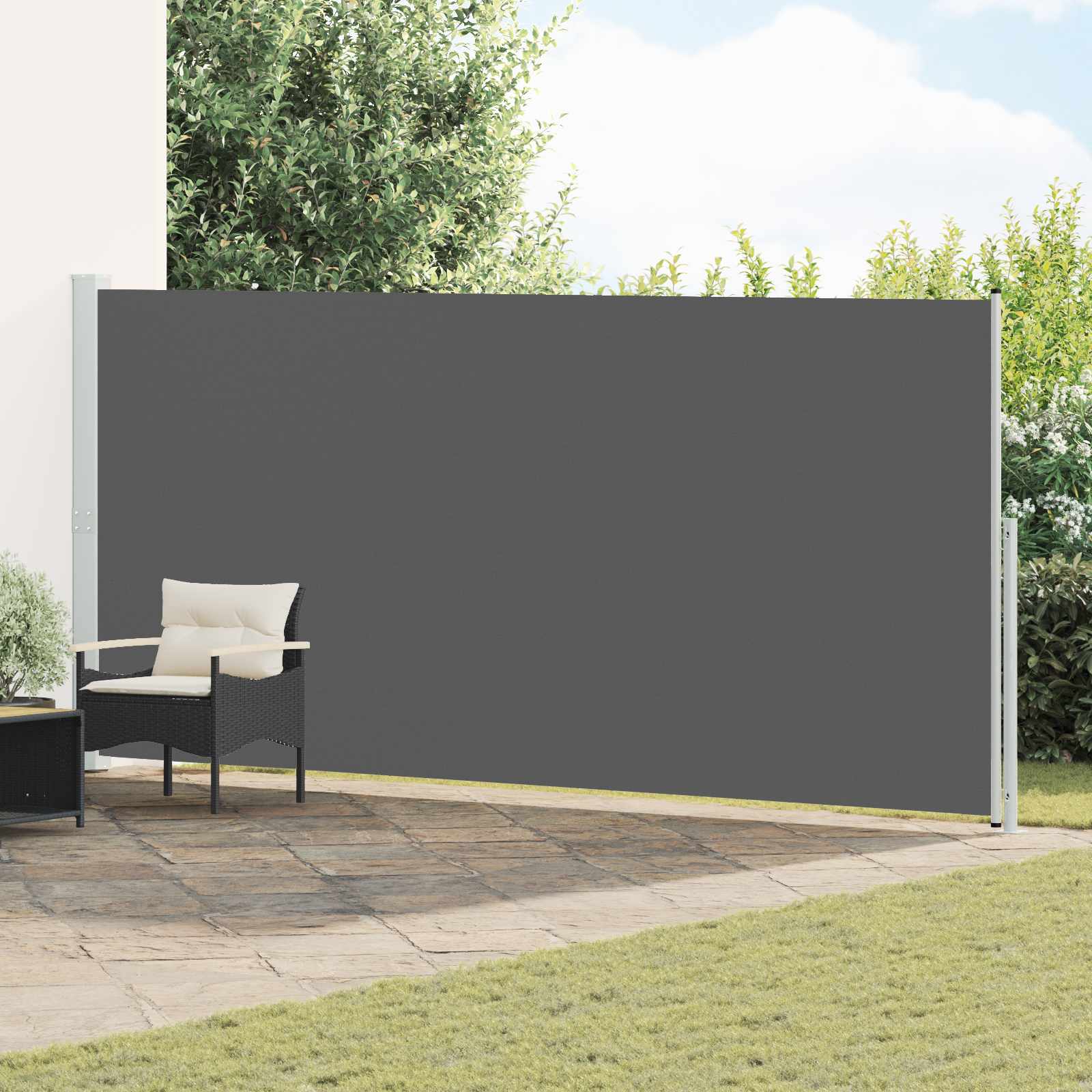 Retractable Side Awning Anthracite 600 x 200 cm Polyester