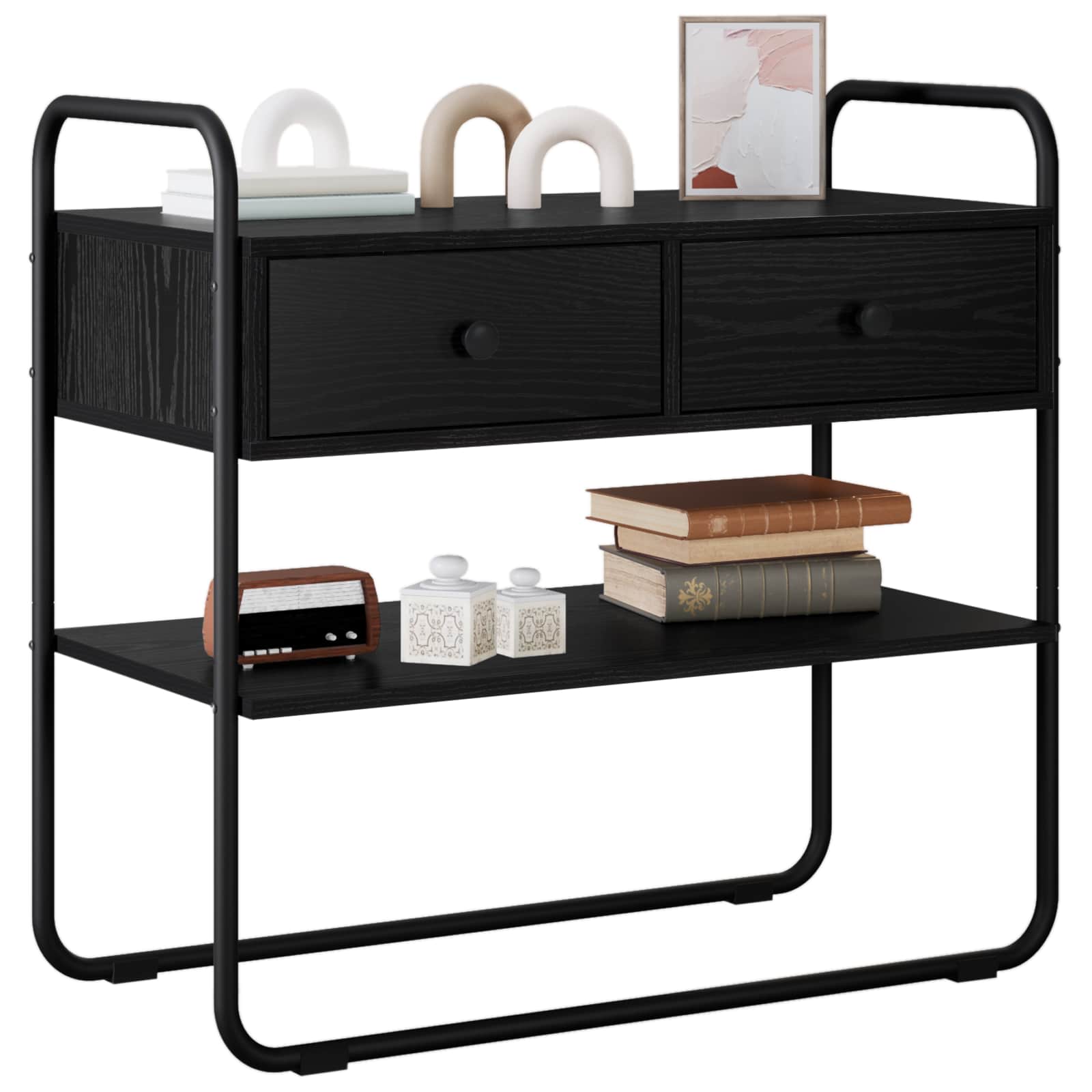 Console Table Black Oak 100 x 40 x 75 cm Engineered Wood